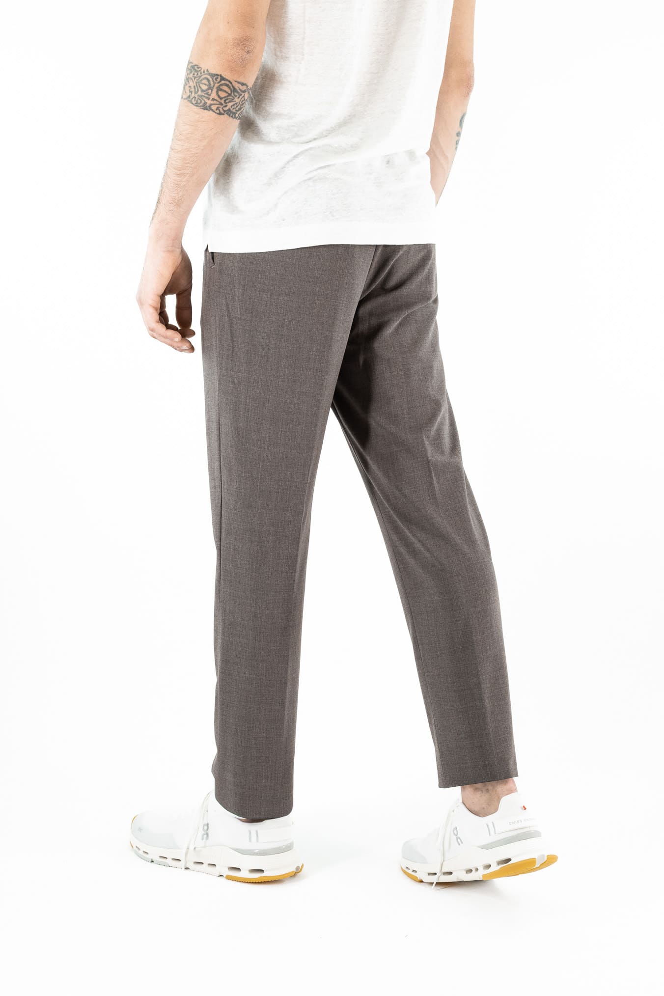 PESCAROLO Pantaloni "Evo" Lana Crepe Tortora