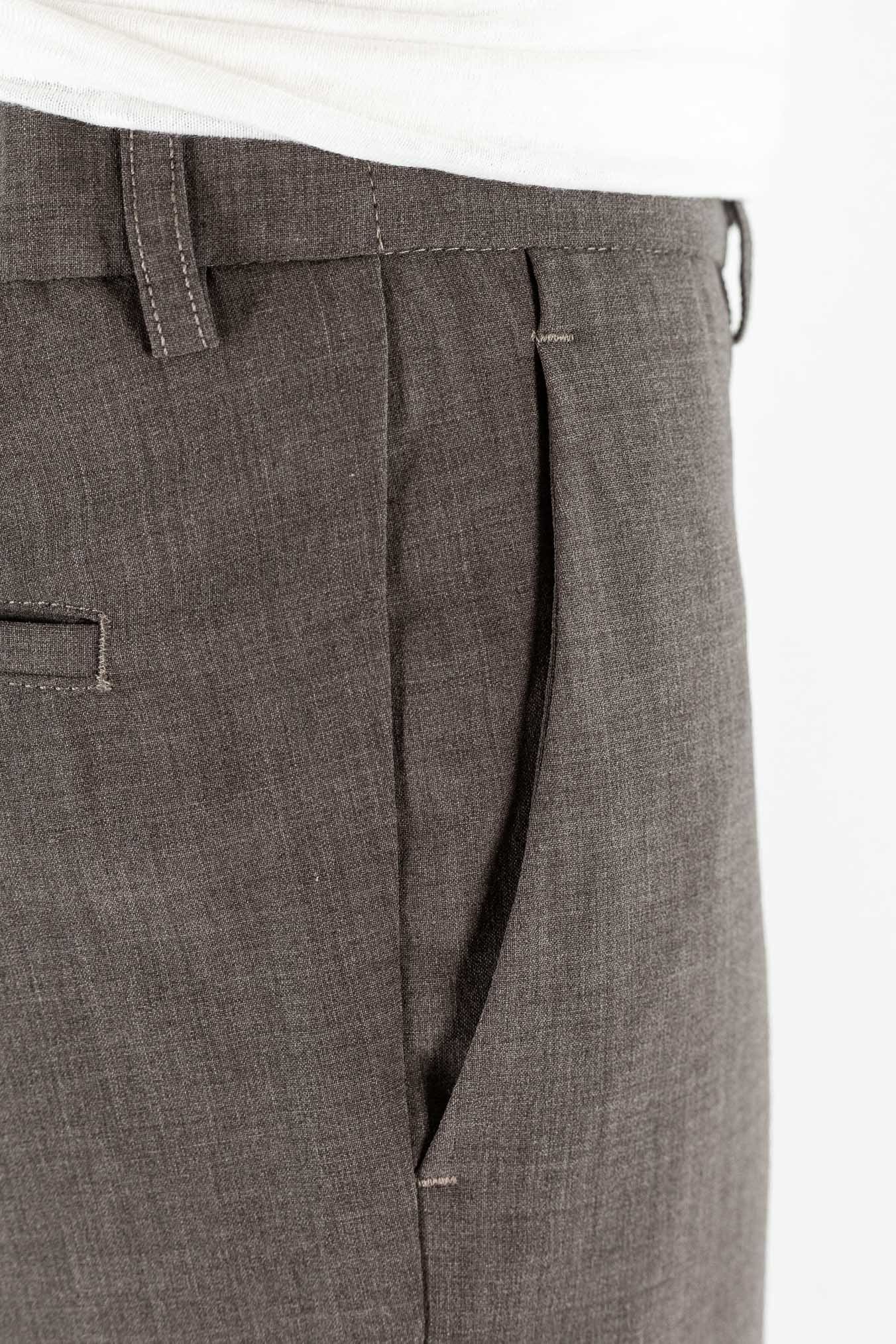 PESCAROLO Pantaloni "Evo" Lana Crepe Tortora