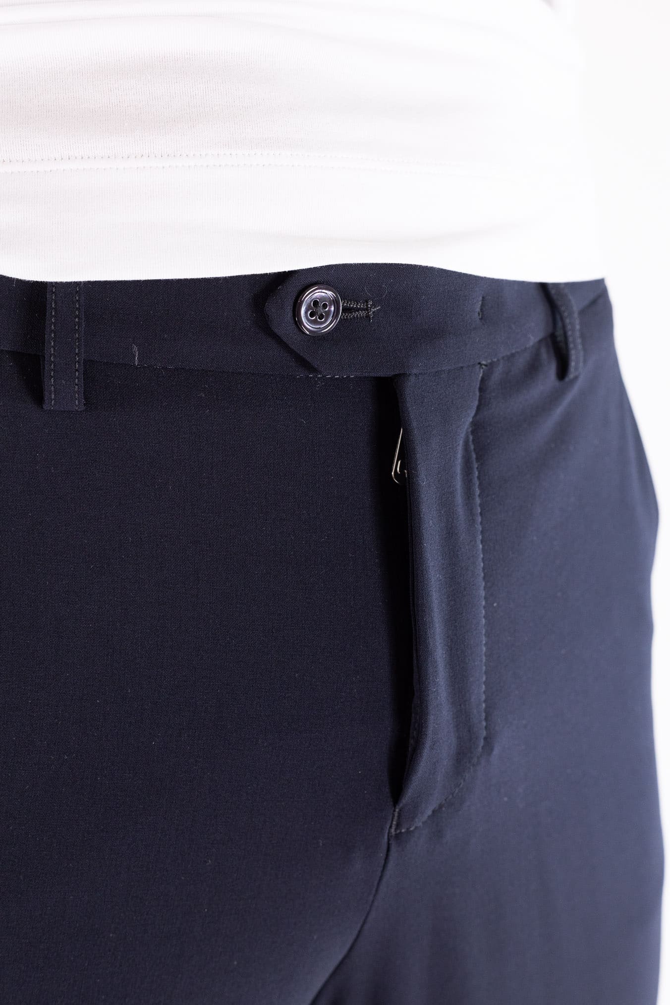 PESCAROLO Pantaloni "Evo" Lana Crepe Blu