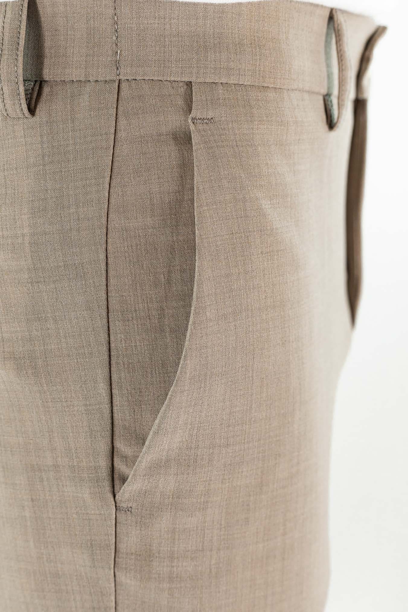PESCAROLO Pantaloni "Evo" Lana Crepe Beige