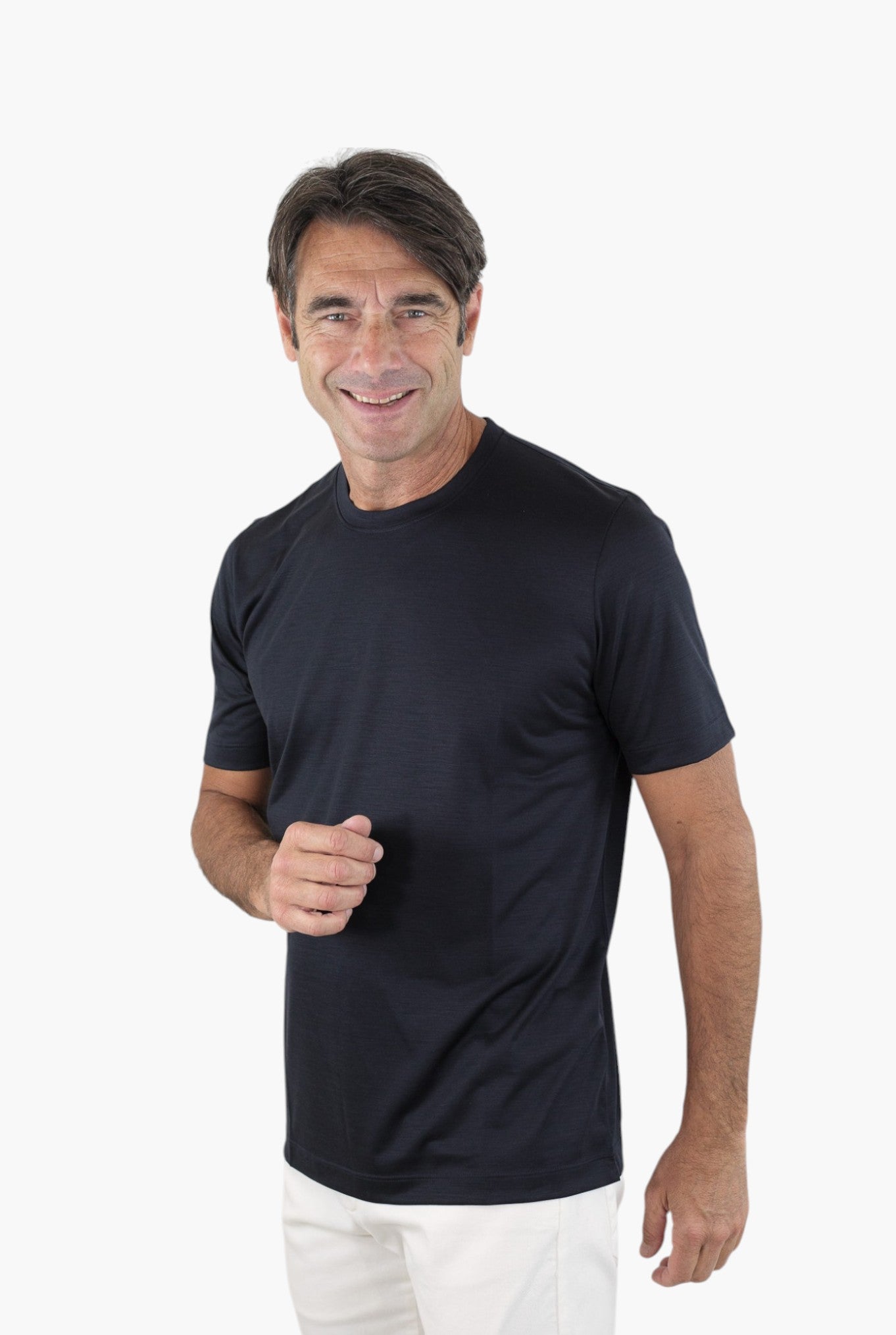 PESCAROLO T-Shirt James Jersey Lana Blu Scuro