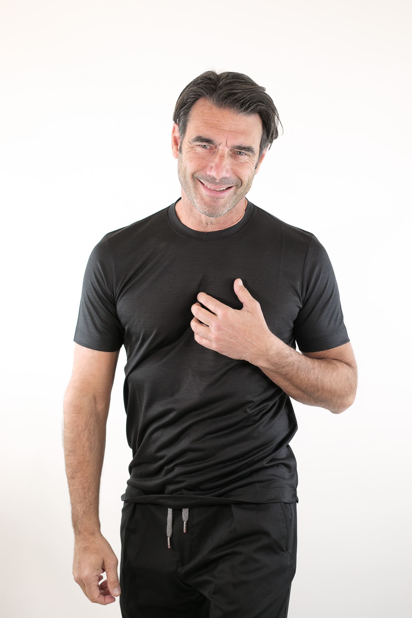 PESCAROLO T-Shirt James Jersey Lana Nero