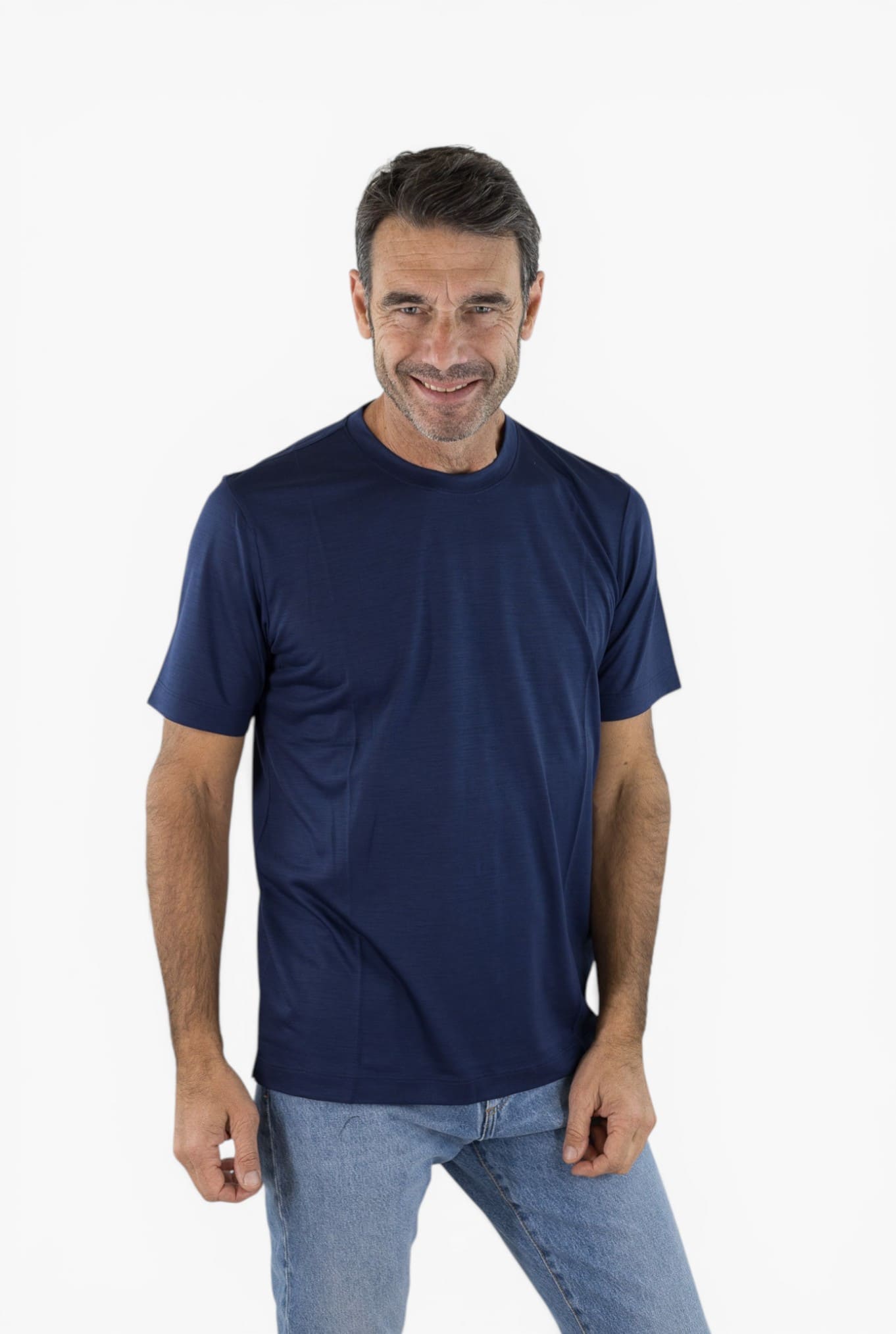 PESCAROLO T-Shirt "James" Jersey Lana Superlight Blu Royal