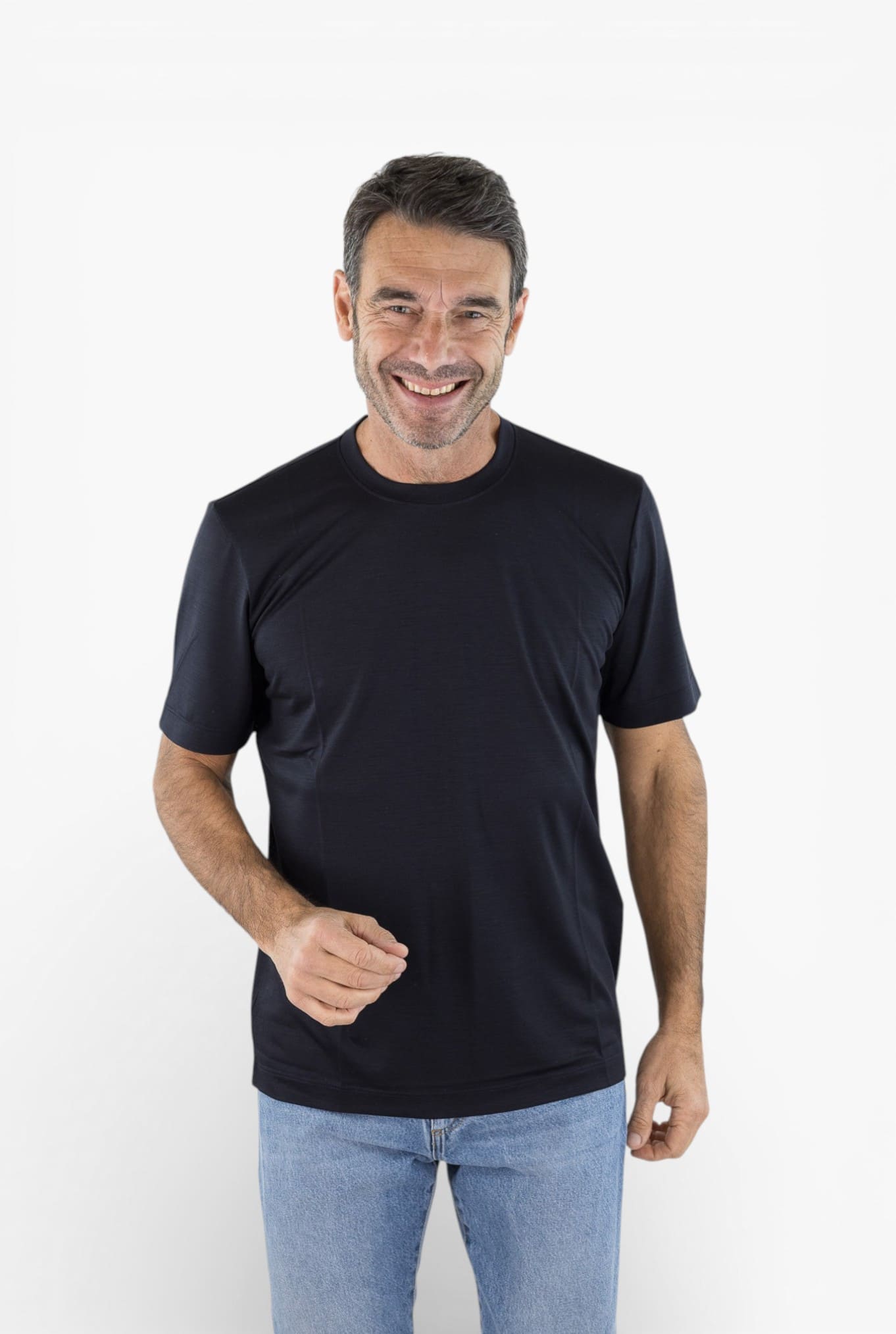 PESCAROLO T-Shirt "James" Jersey Lana Superlight Blu