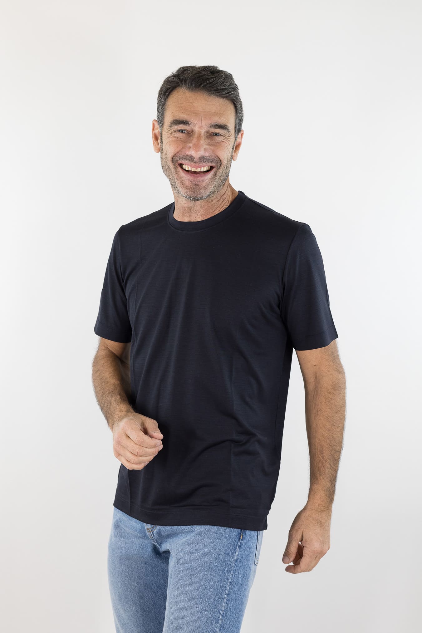 PESCAROLO T-Shirt "James" Jersey Lana Superlight Blu