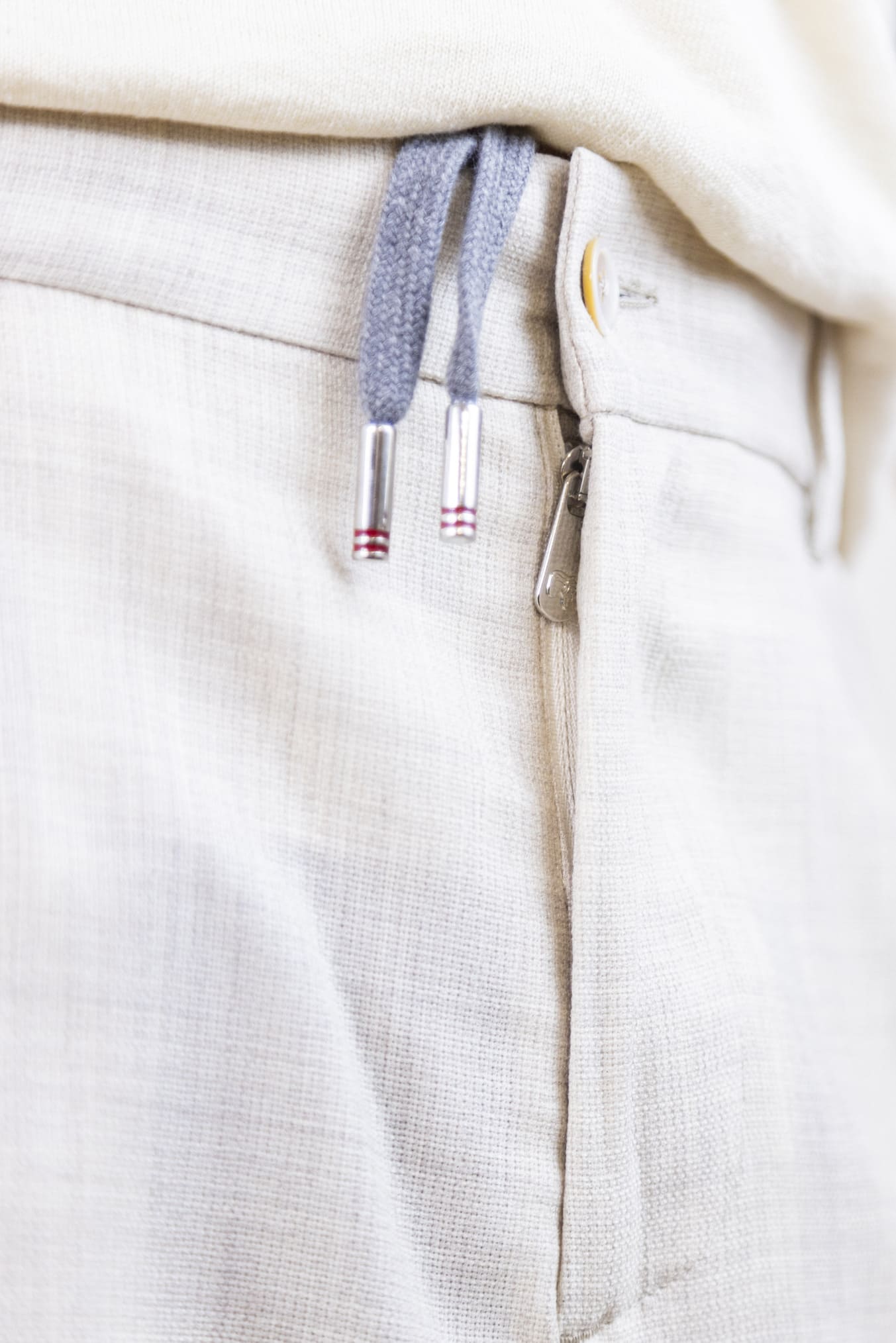 PESCAROLO Pantaloni Coulisse mod. Manu Lana Super 160's Beige Chiaro Mélange