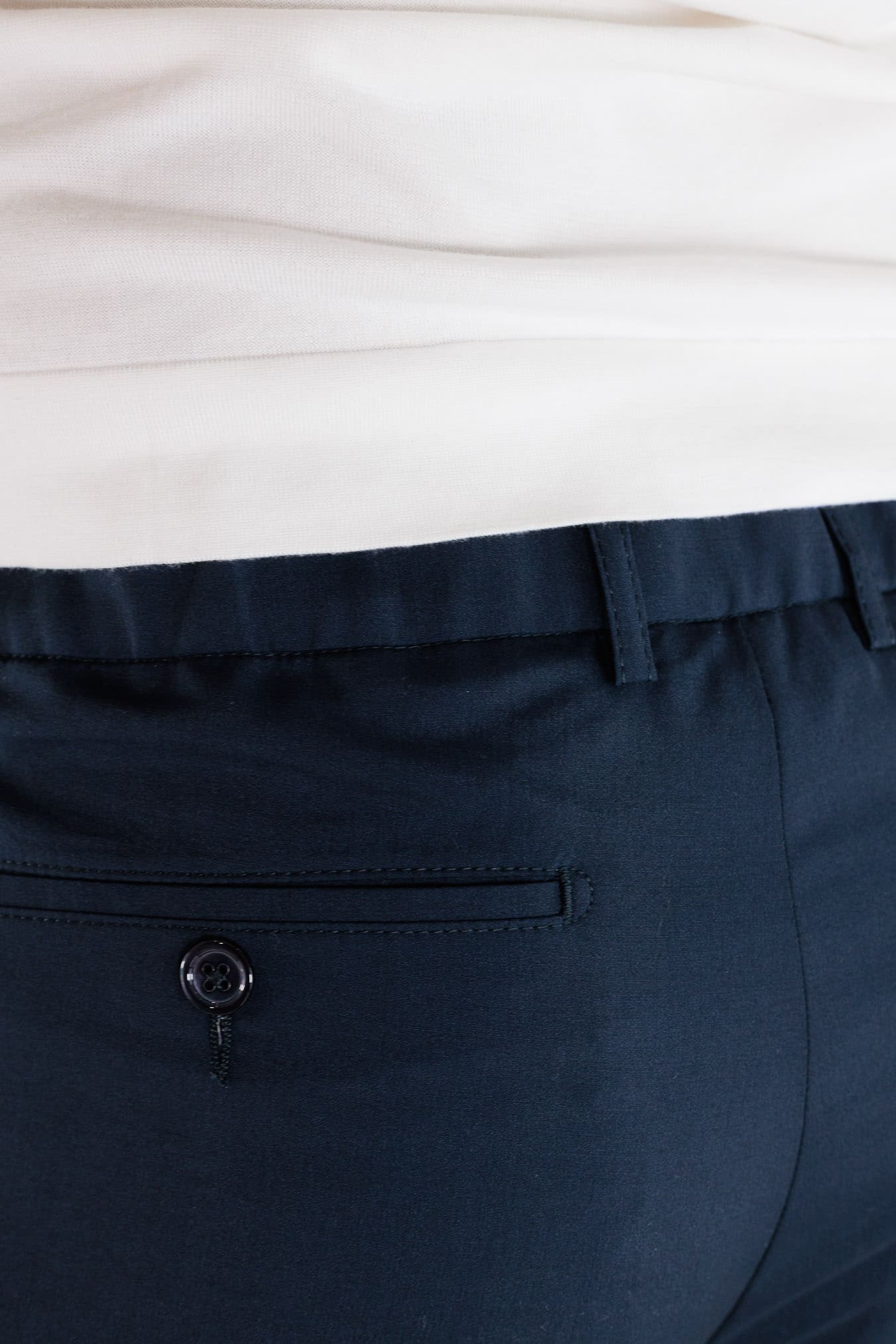 PESCAROLO Pantaloni "Manu" Lana Seta Blu