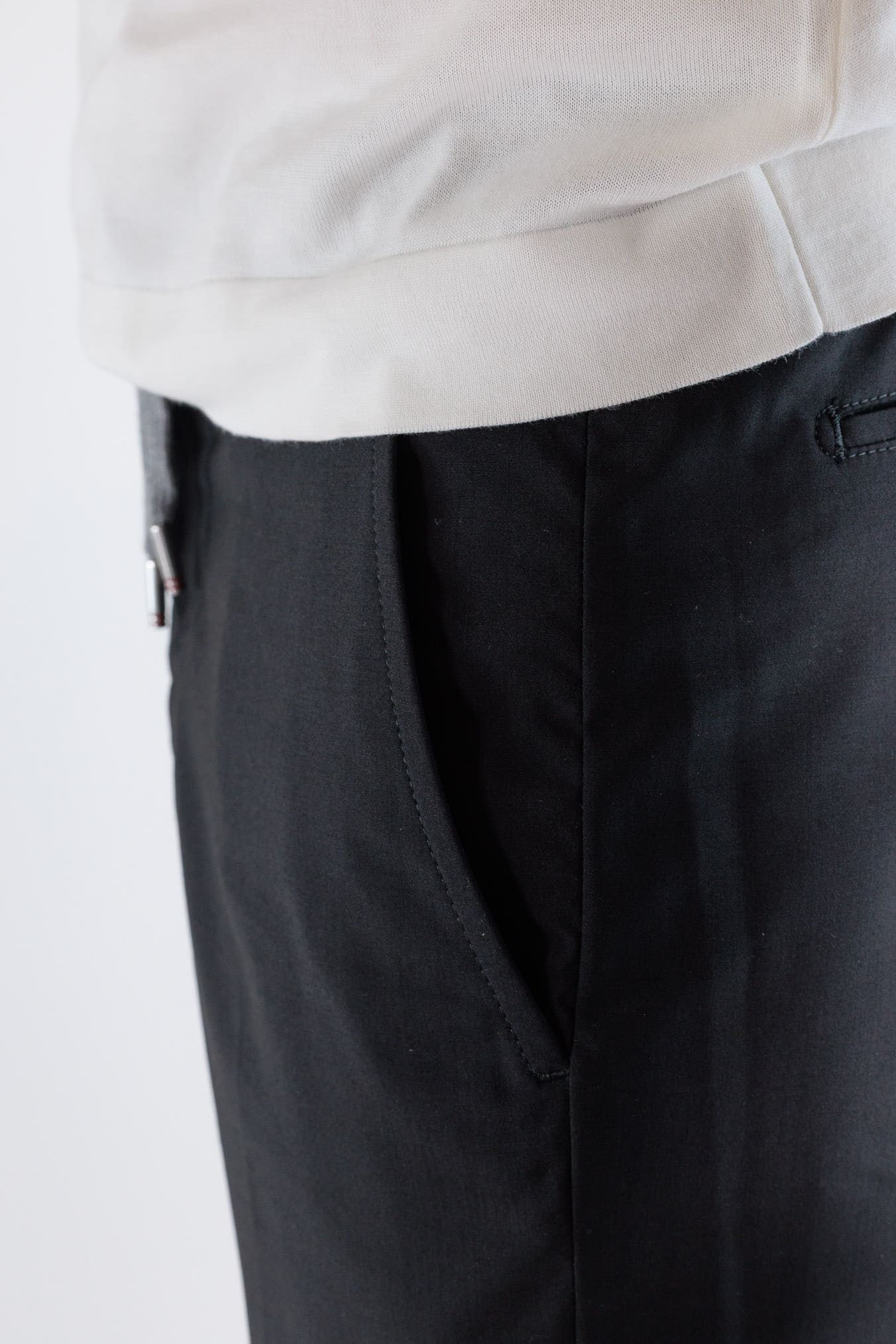 PESCAROLO Pantaloni "Manu" Lana Seta Nero