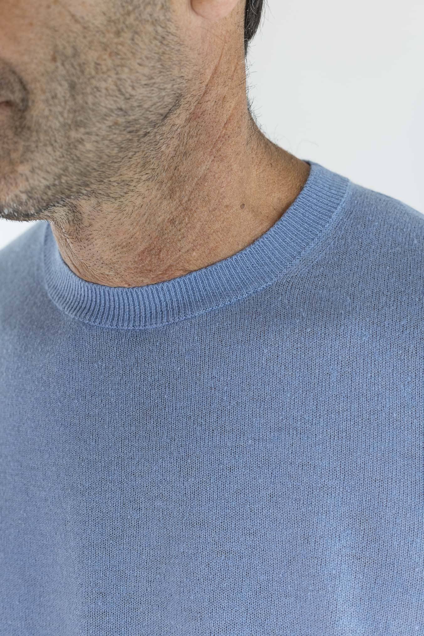 PIACENZA CASHMERE Girocollo Superlight Seta Cashmere Azzurro