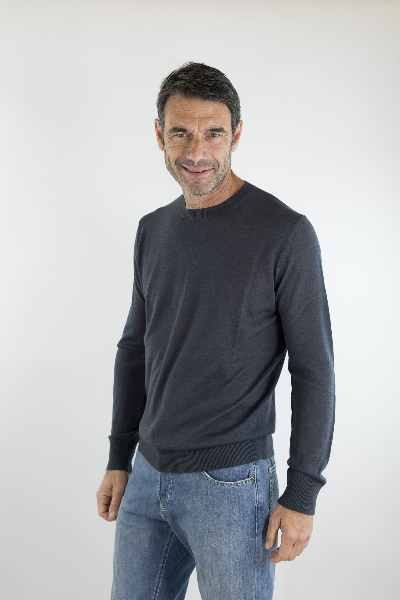 PIACENZA CASHMERE Girocollo Superlight Seta Cashmere Antracite