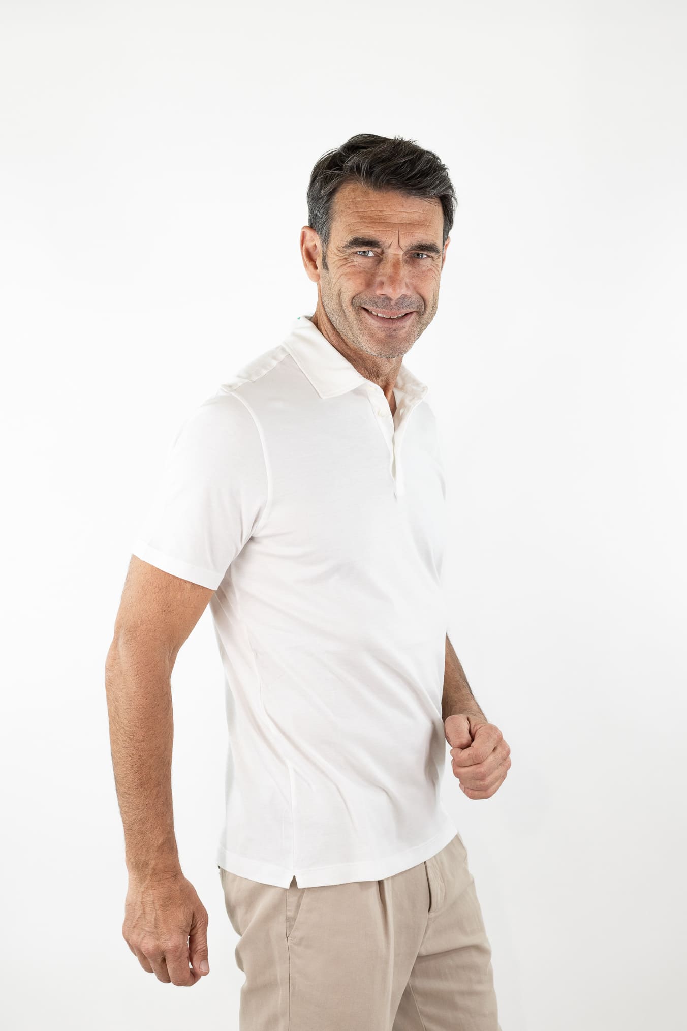 PIACENZA CASHMERE Polo MM Cotone Bianco