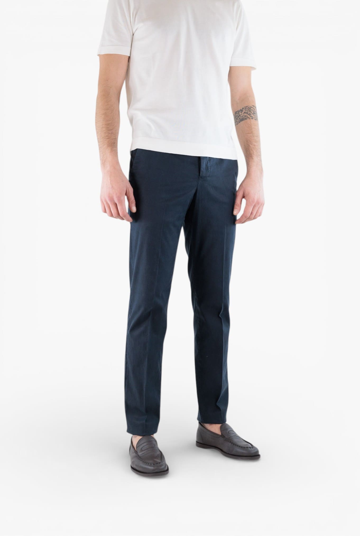 PT Pantaloni Misto Cotone Twill Stretch Blu Navy