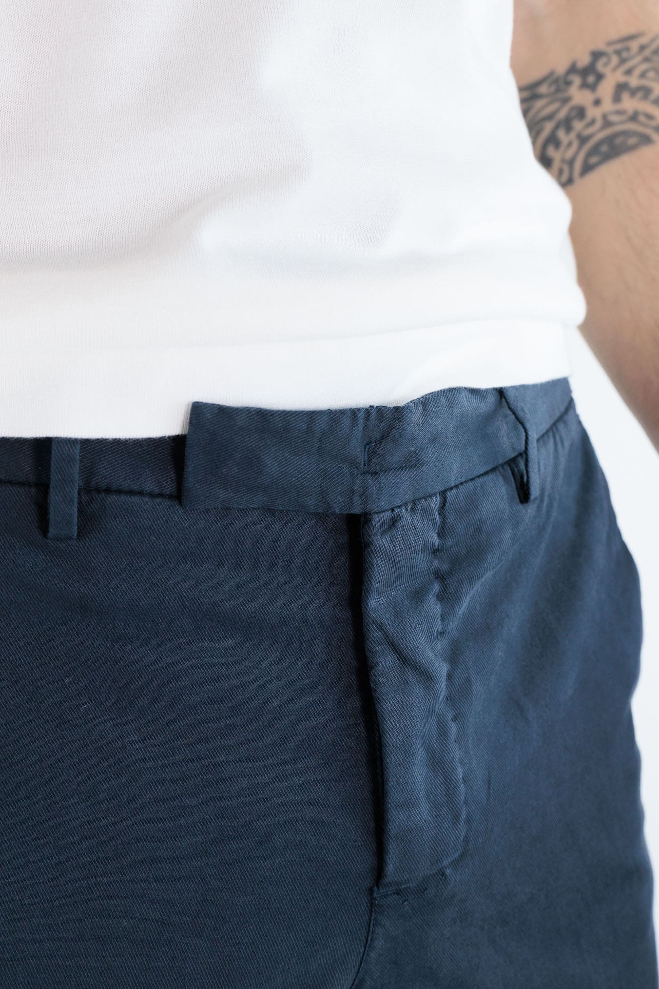 PT Pantaloni Misto Cotone Twill Stretch Blu Navy