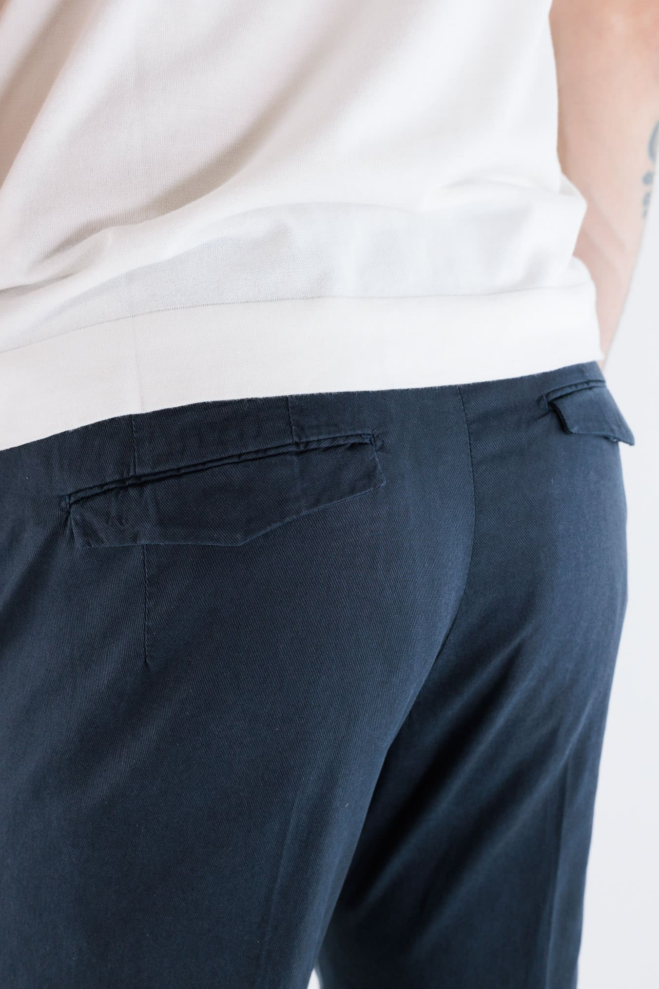 PT Pantaloni Misto Cotone Twill Stretch Blu Navy