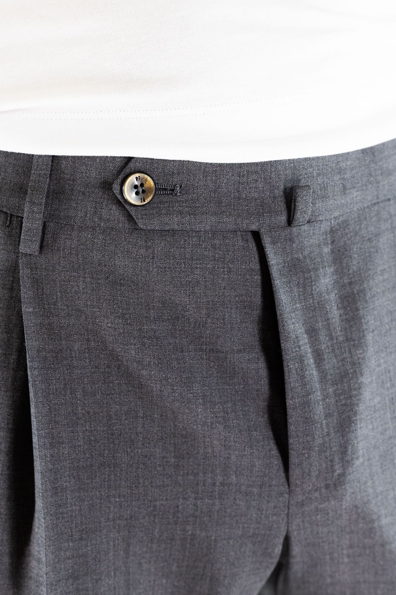 PT Pantaloni Fresco Lana Armatura Tela Grigio