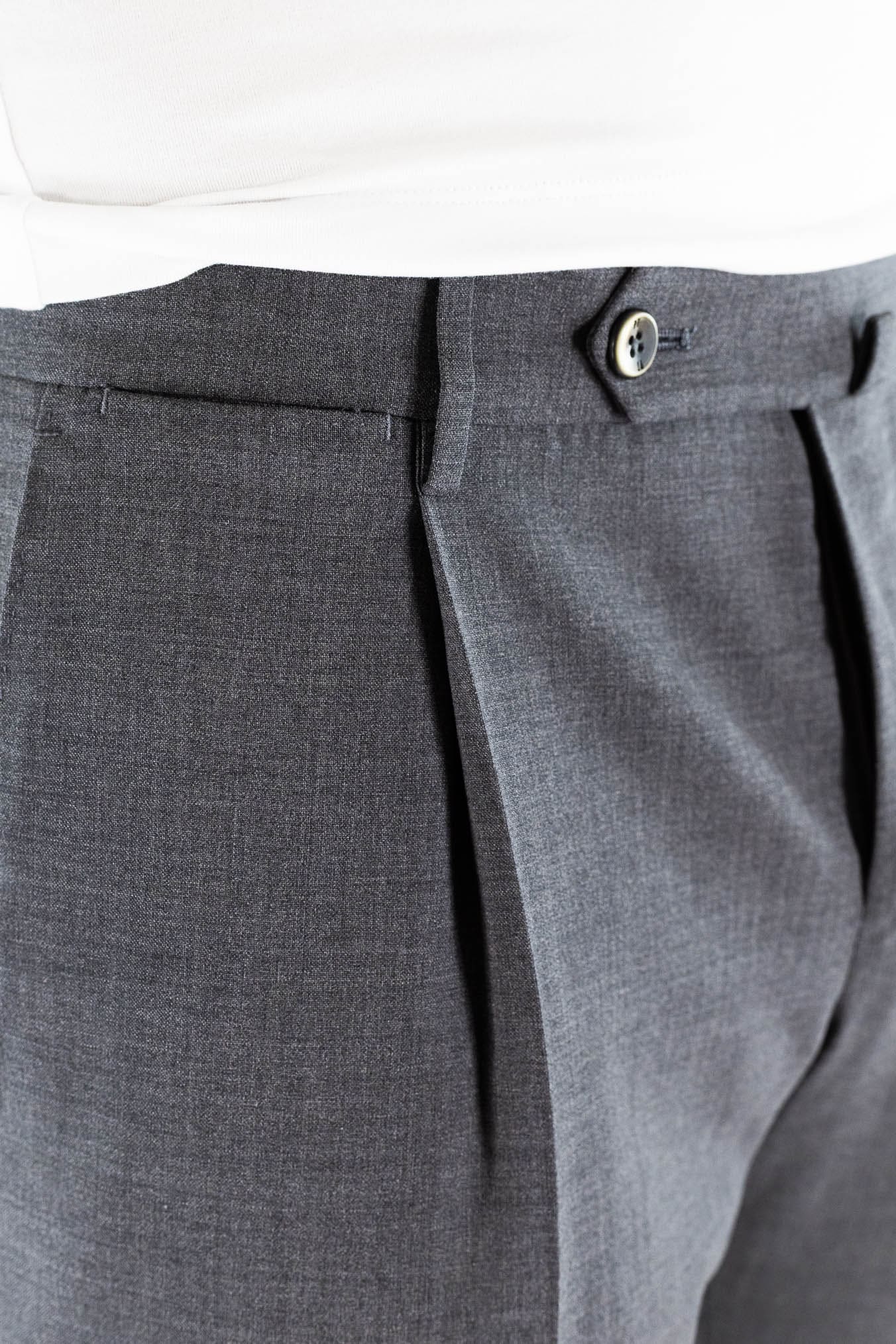 PT Pantaloni Fresco Lana Armatura Tela Grigio