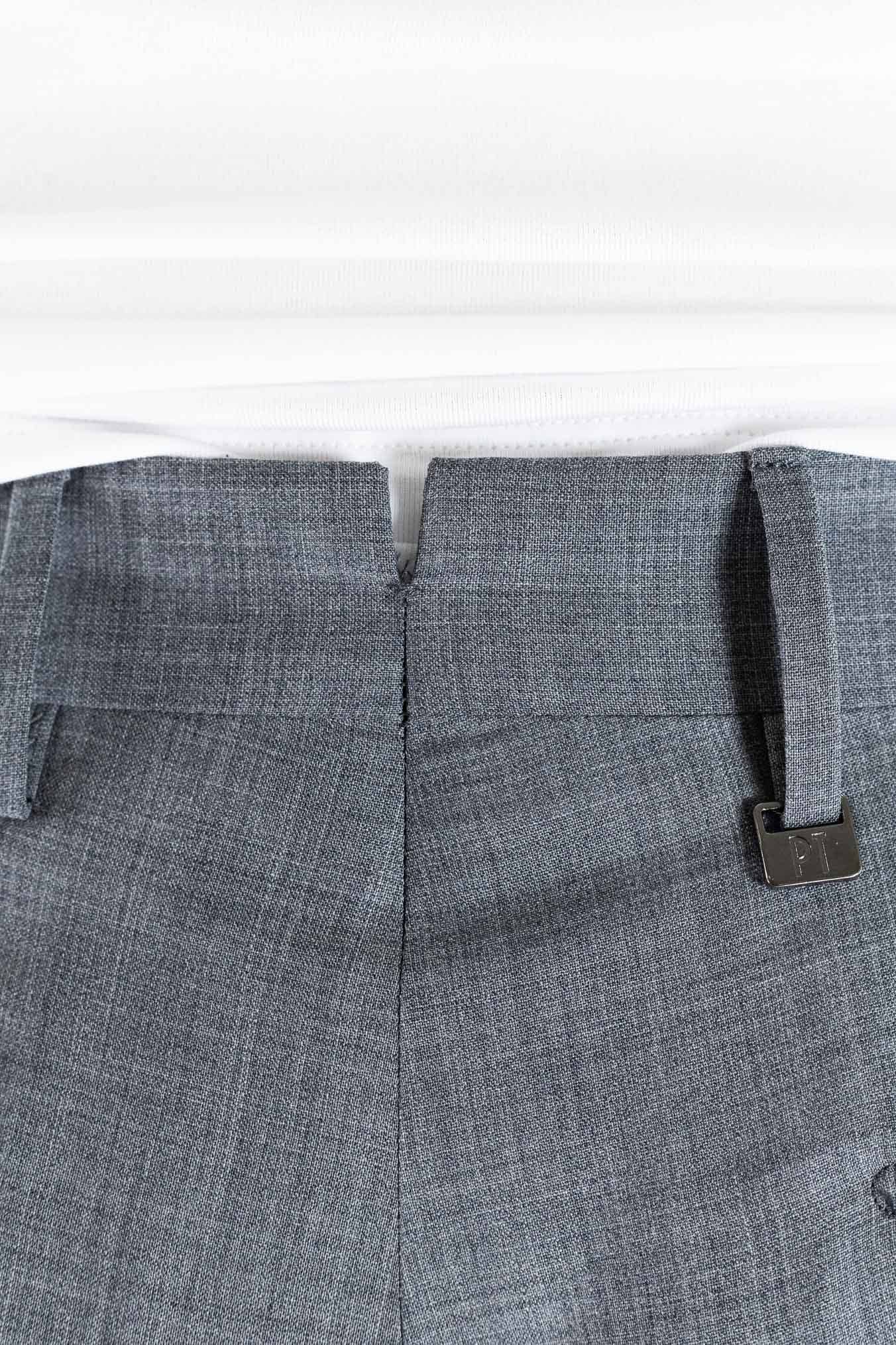 PT Pantaloni Fresco Lana Pinces Grigio Medio