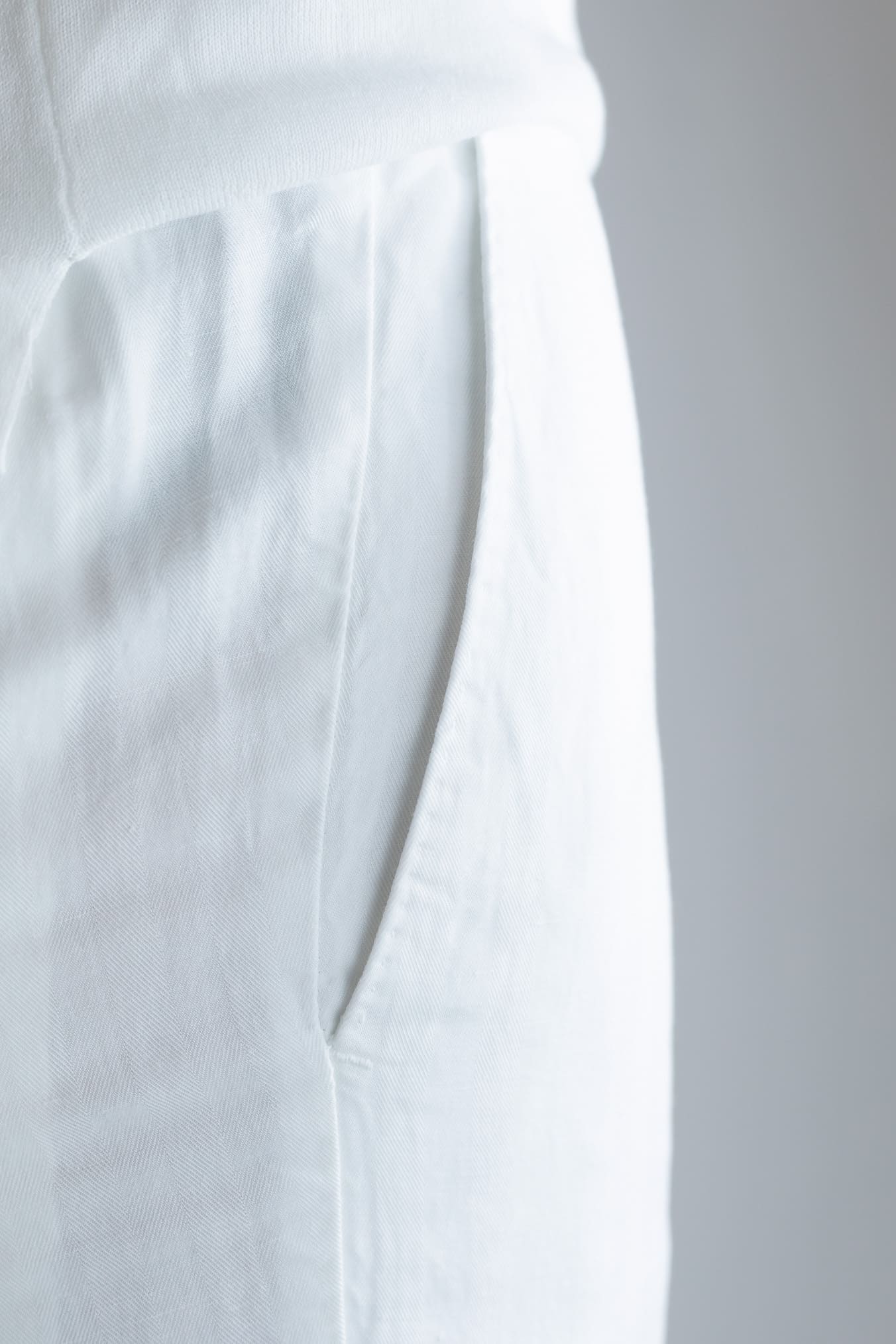 PT Pantaloni Coulisse Washed Spigati Bianchi