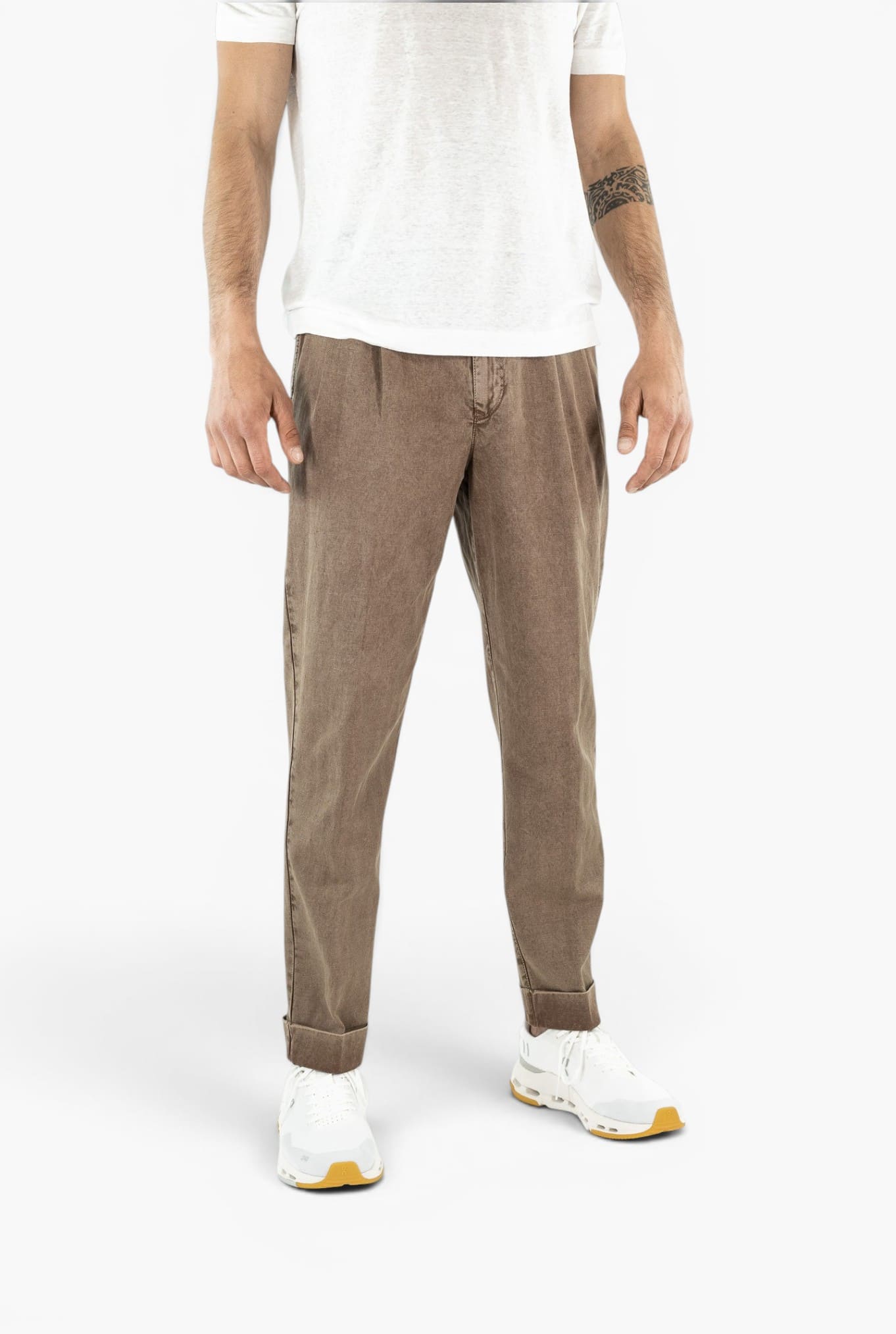 PT Pantaloni Chevron "Reworked" Carrot Fit Old Dyed Marrone