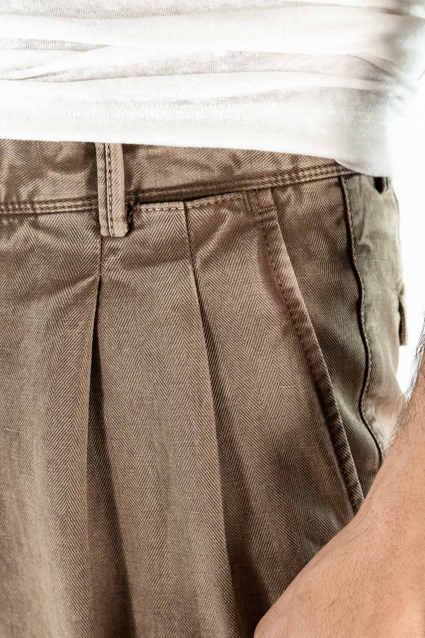 PT Pantaloni Chevron "Reworked" Carrot Fit Old Dyed Marrone