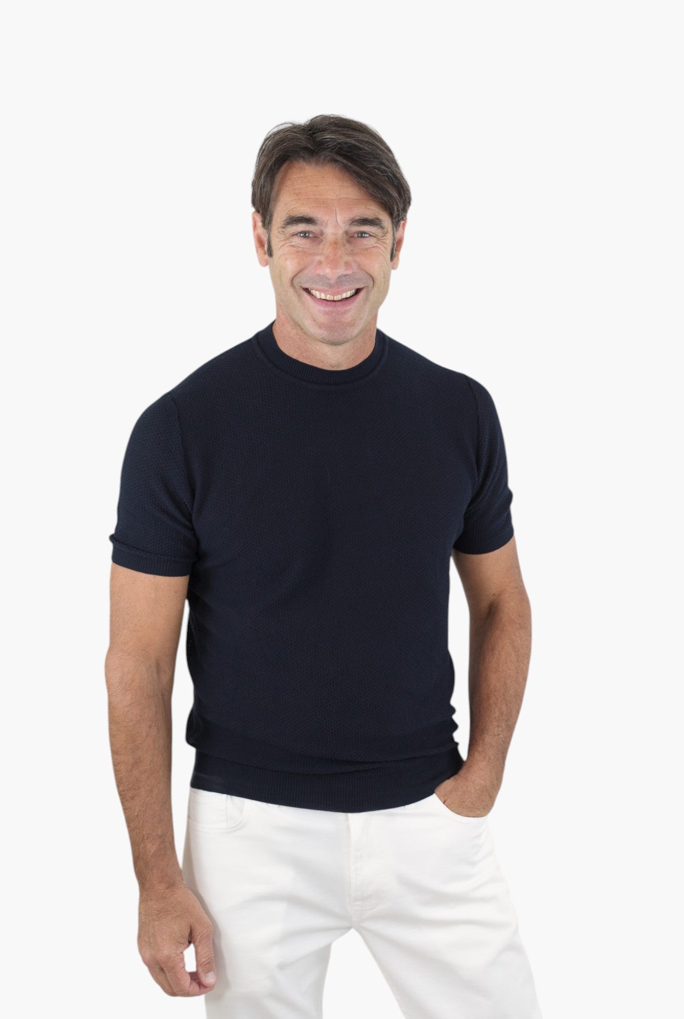 RAKKI' Girocollo Maniche Corte Marlon Brando Blu