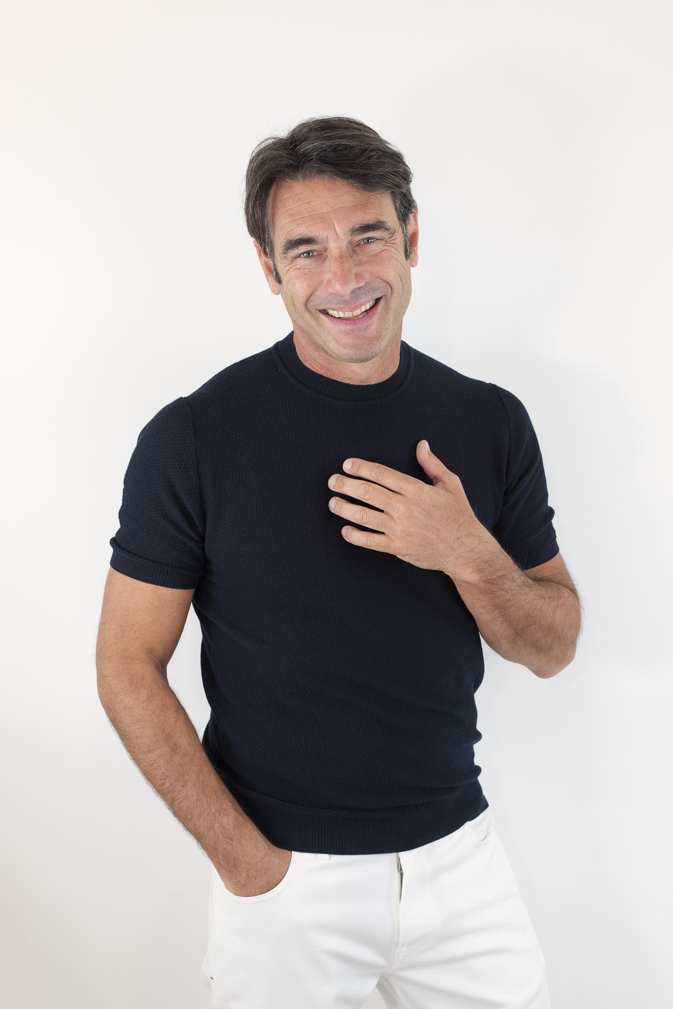 RAKKI' Girocollo Maniche Corte Marlon Brando Blu