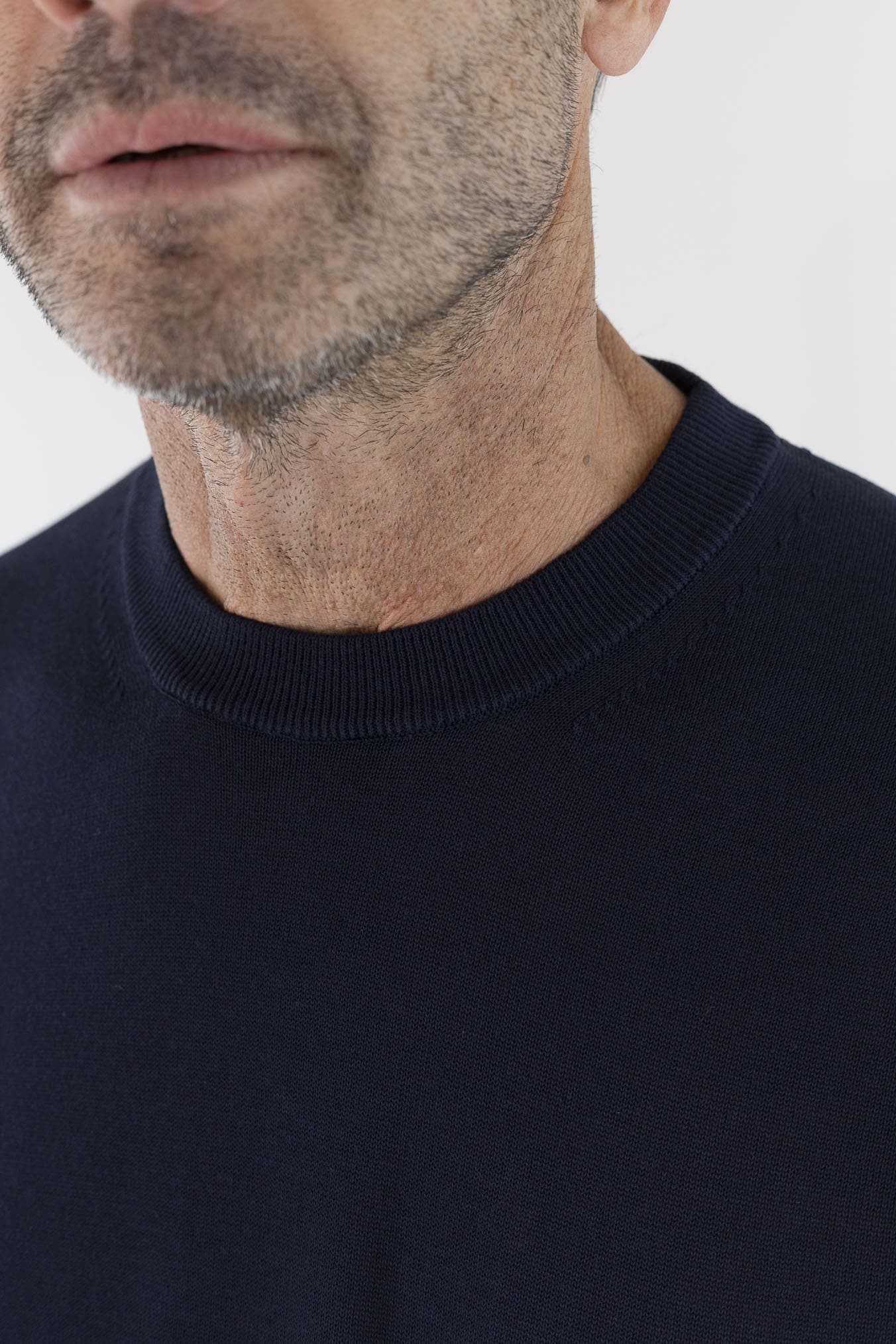 ROBERTO COLLINA Girocollo Cotone Maniche Corte Blu Navy