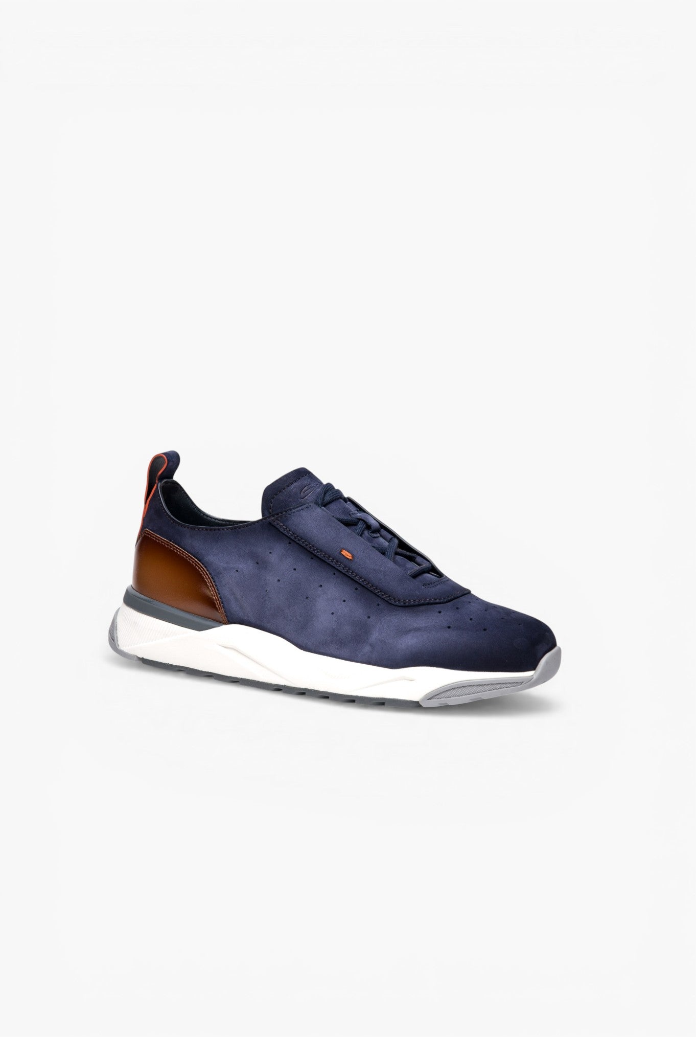 SANTONI Sneakers Nabuk e Pelle Blu