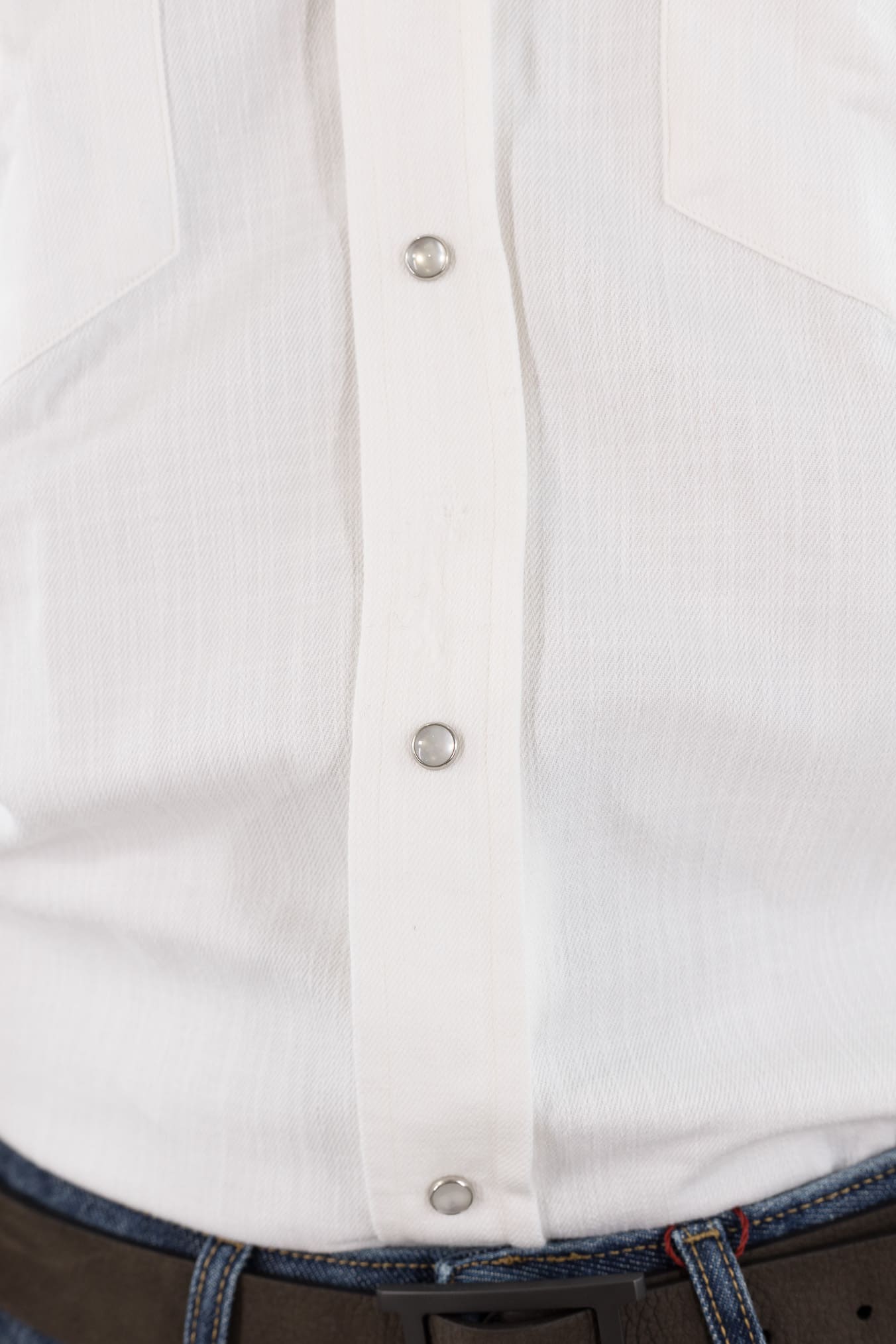 SARTORIO Camicia Texana Denim Bianco