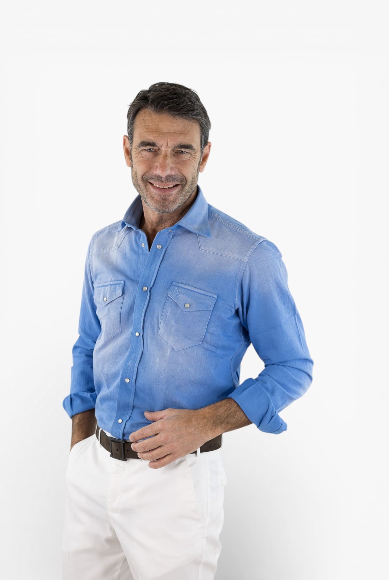 SARTORIO Camicia Texana Denim Azzurro