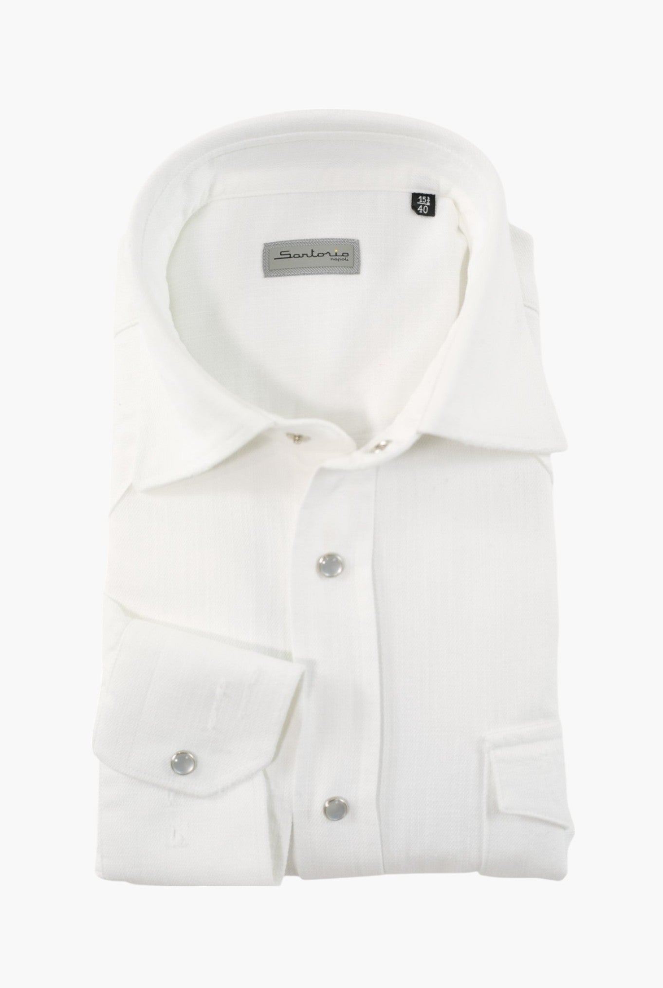 SARTORIO Camicia Denim Texana Bianca