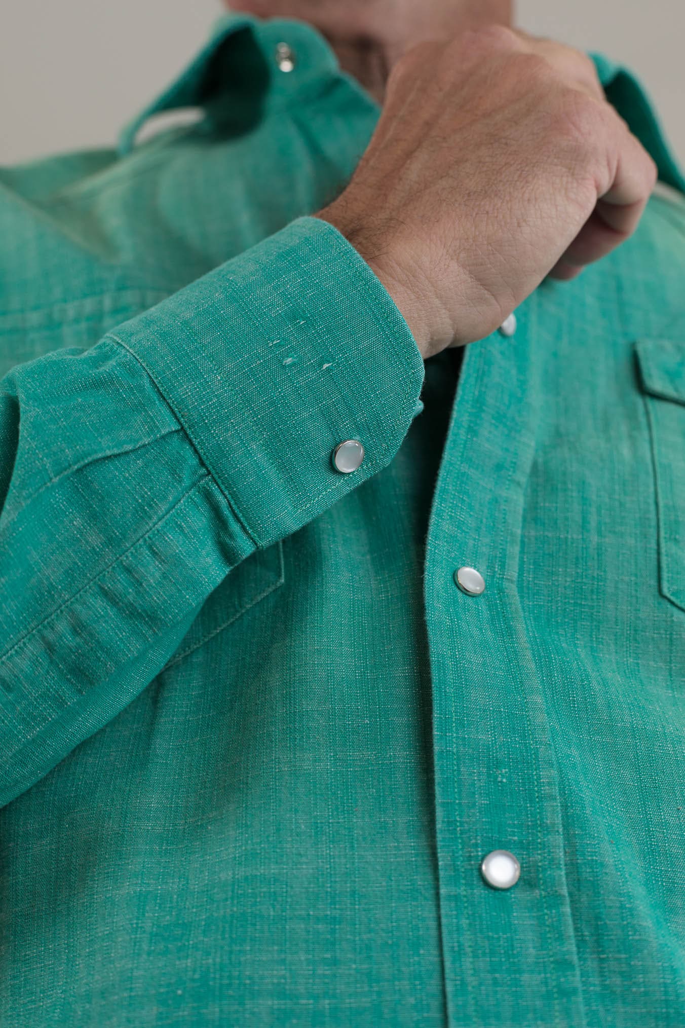 SARTORIO Camicia Texana Washed Cotone Verde