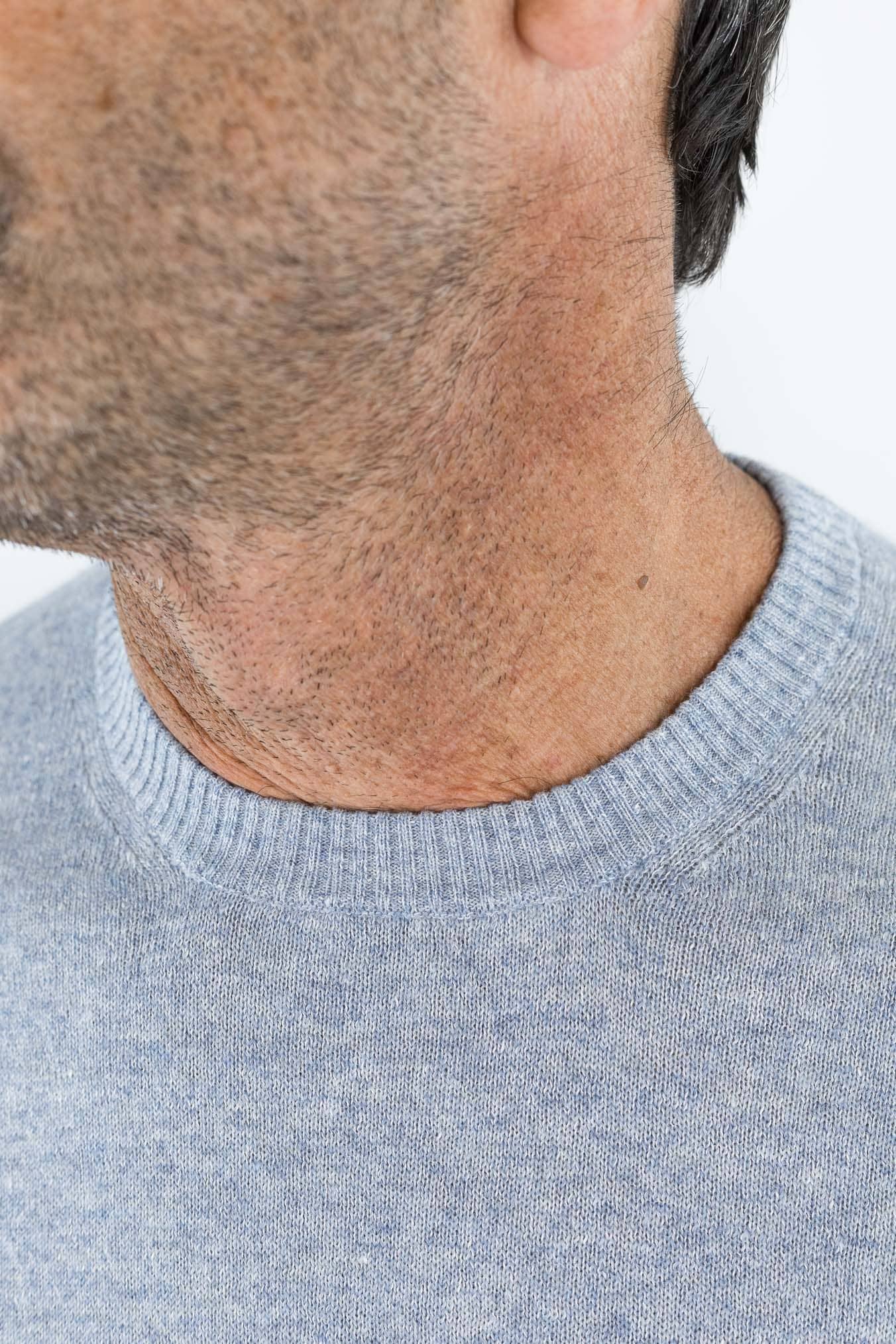 SETTEFILI CASHMERE Girocollo Rasato Cashmere Lino Superlight Celeste