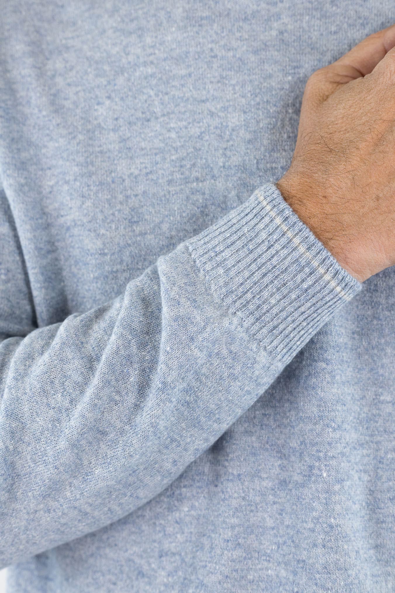 SETTEFILI CASHMERE Girocollo Rasato Cashmere Lino Superlight Celeste