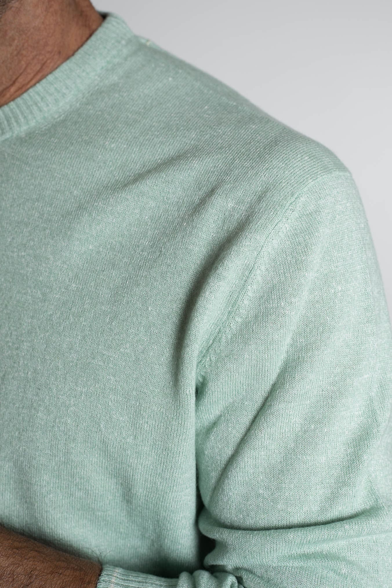 SETTEFILI CASHMERE Girocollo Rasato Cashmere e Lino Verde Mélange