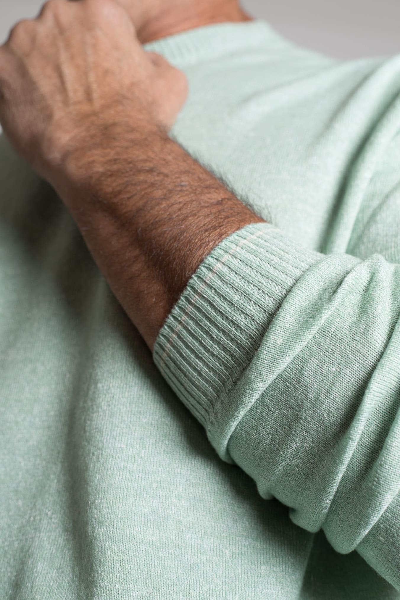 SETTEFILI CASHMERE Girocollo Rasato Cashmere e Lino Verde Mélange