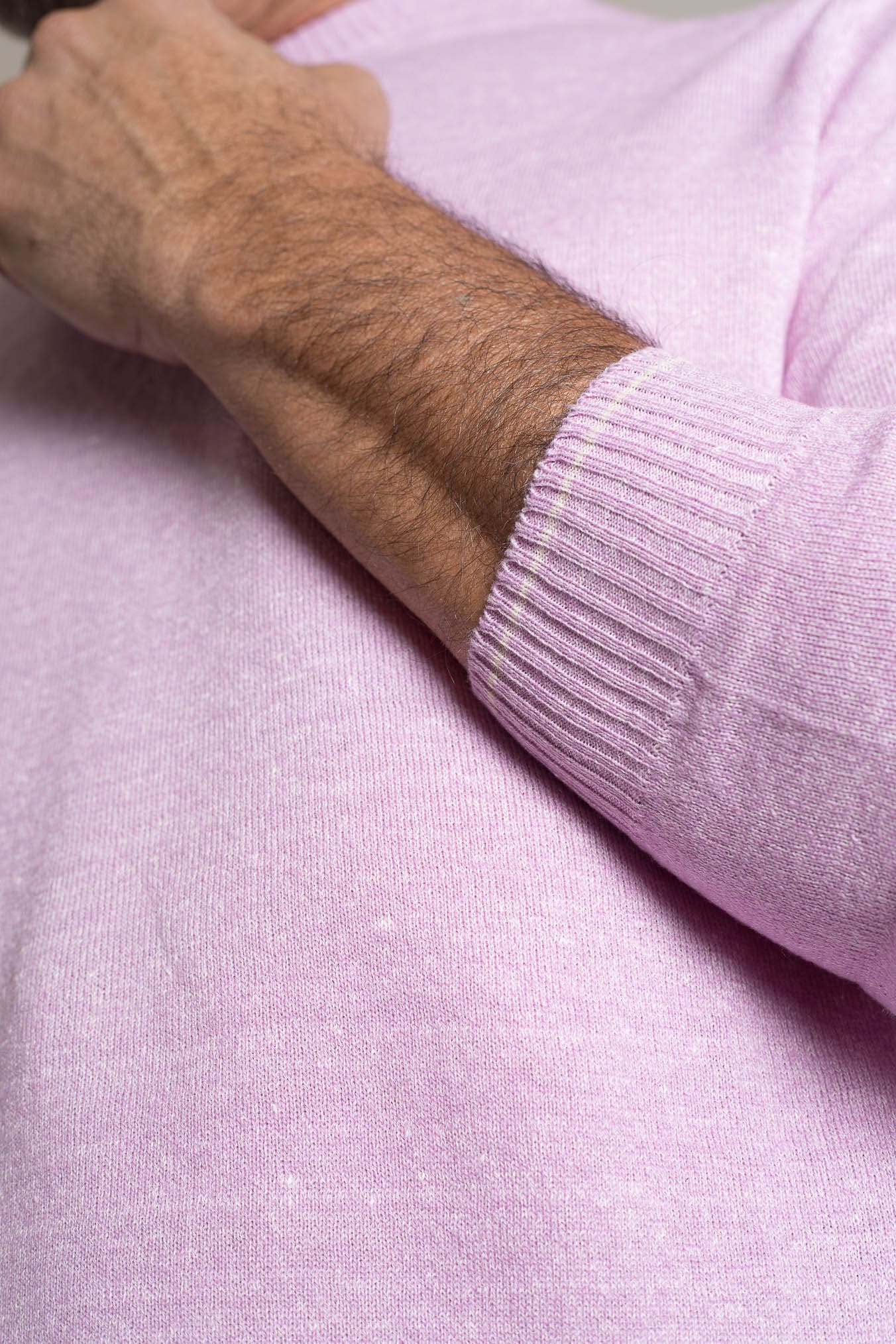 SETTEFILI CASHMERE Girocollo Rasato Cashmere e Lino Lilla Mélange