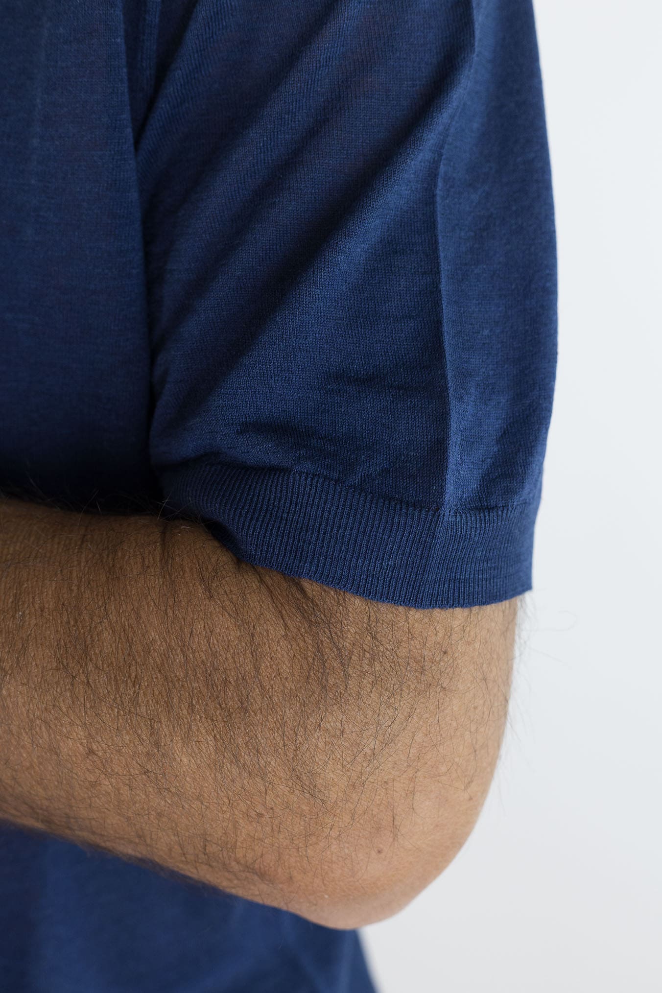 SVEVO PARMA Girocollo Seta Lino Maniche Corte Blu