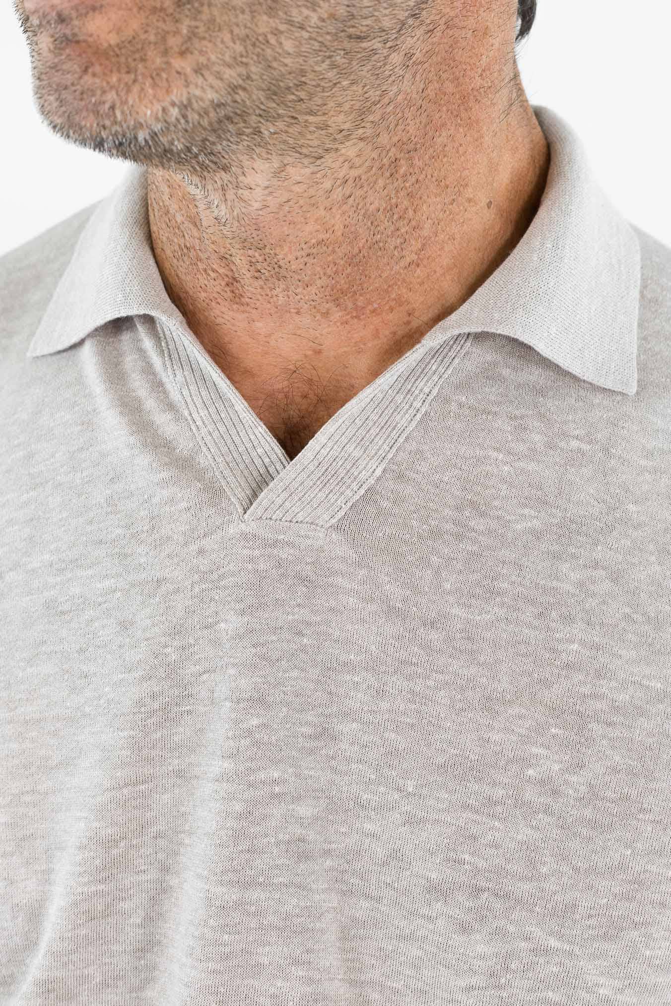 SVEVO PARMA Polo Skipper Lino Seta Beige