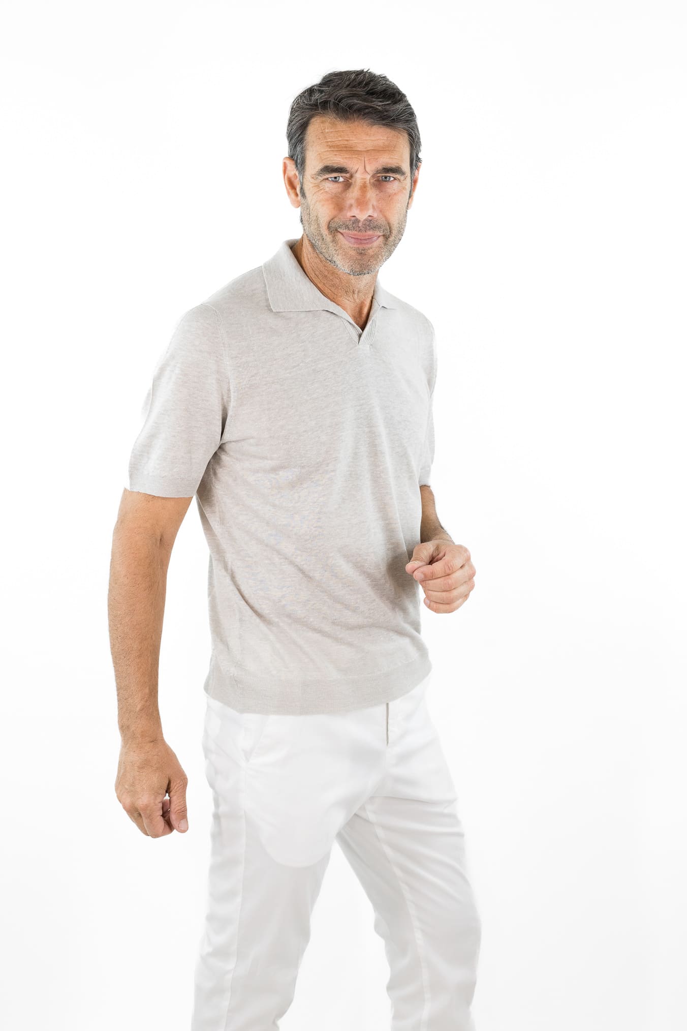 SVEVO PARMA Polo Skipper Lino Seta Beige