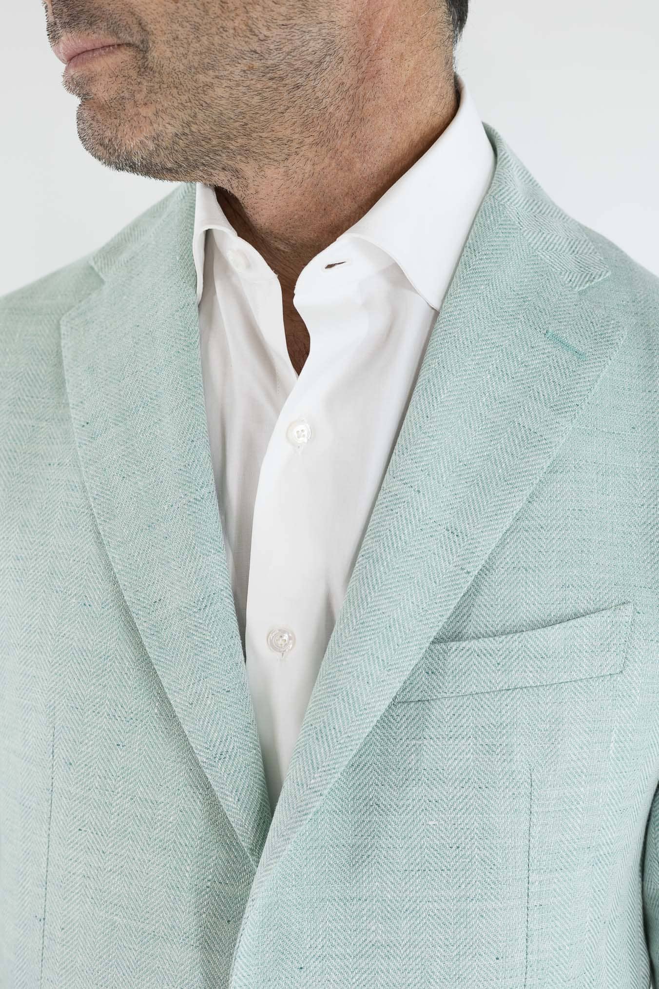 TAGLIATORE Giacca Spigata Lino Lana Verde