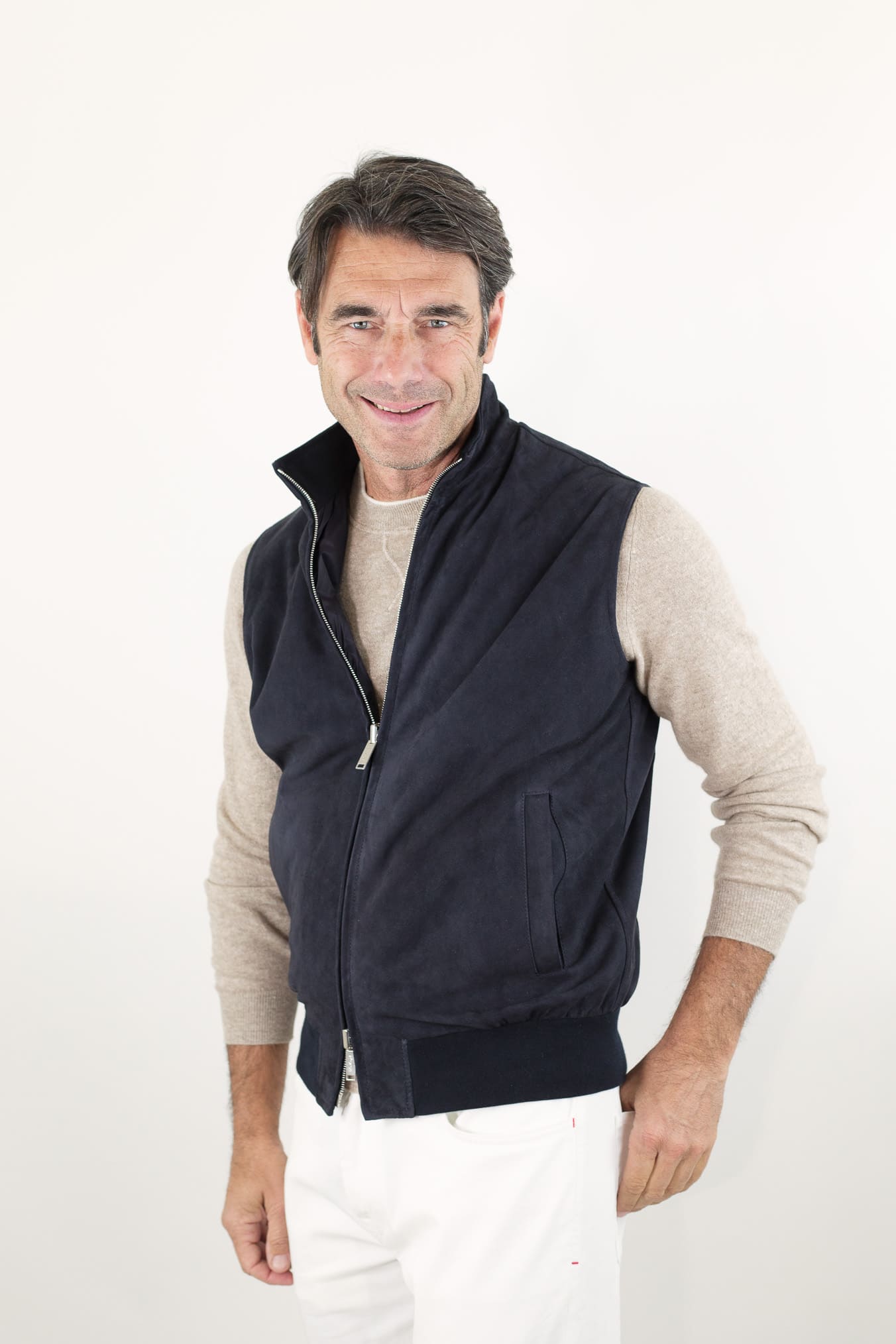 VOLFAGLI Gilet Reversibile Suede Blu Nylon Blu