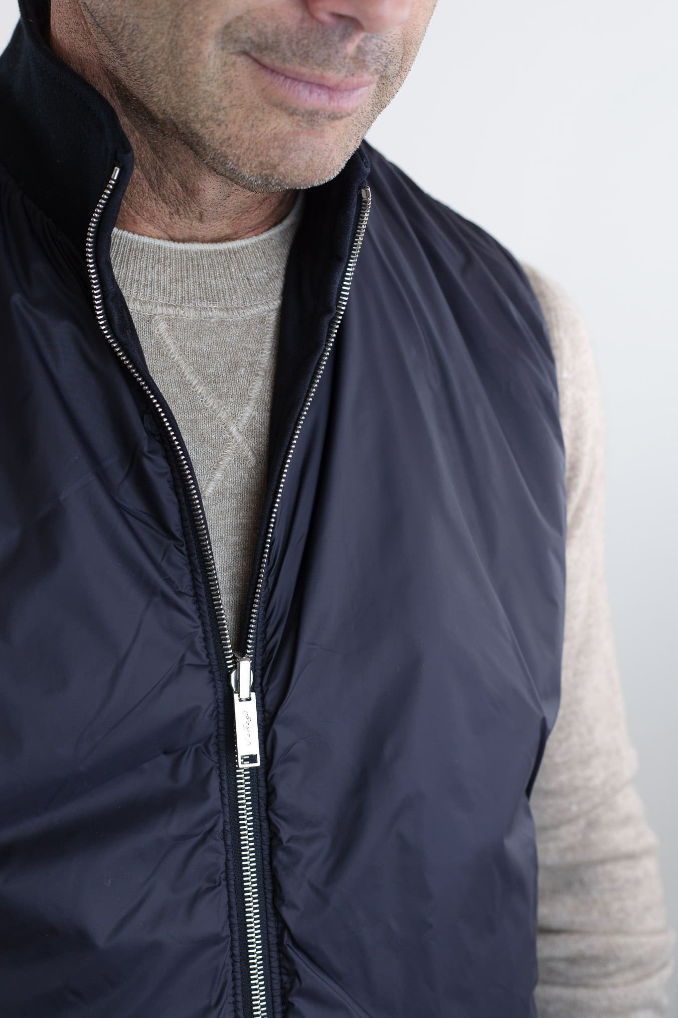 VOLFAGLI Gilet Reversibile Suede Blu Nylon Blu