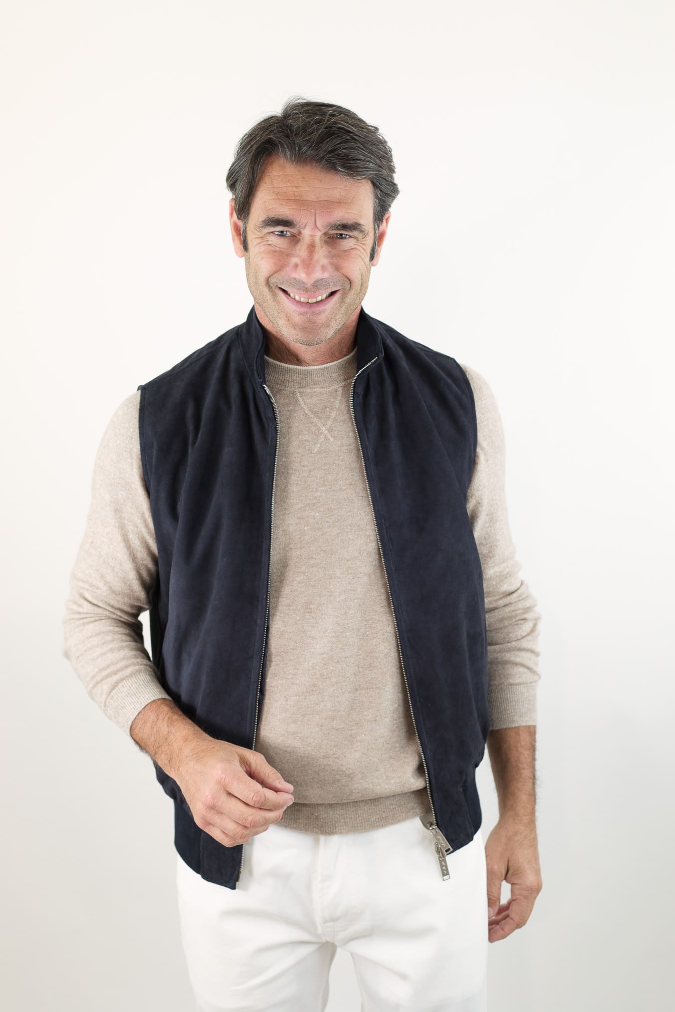 VOLFAGLI Gilet Reversibile Suede Blu Nylon Blu