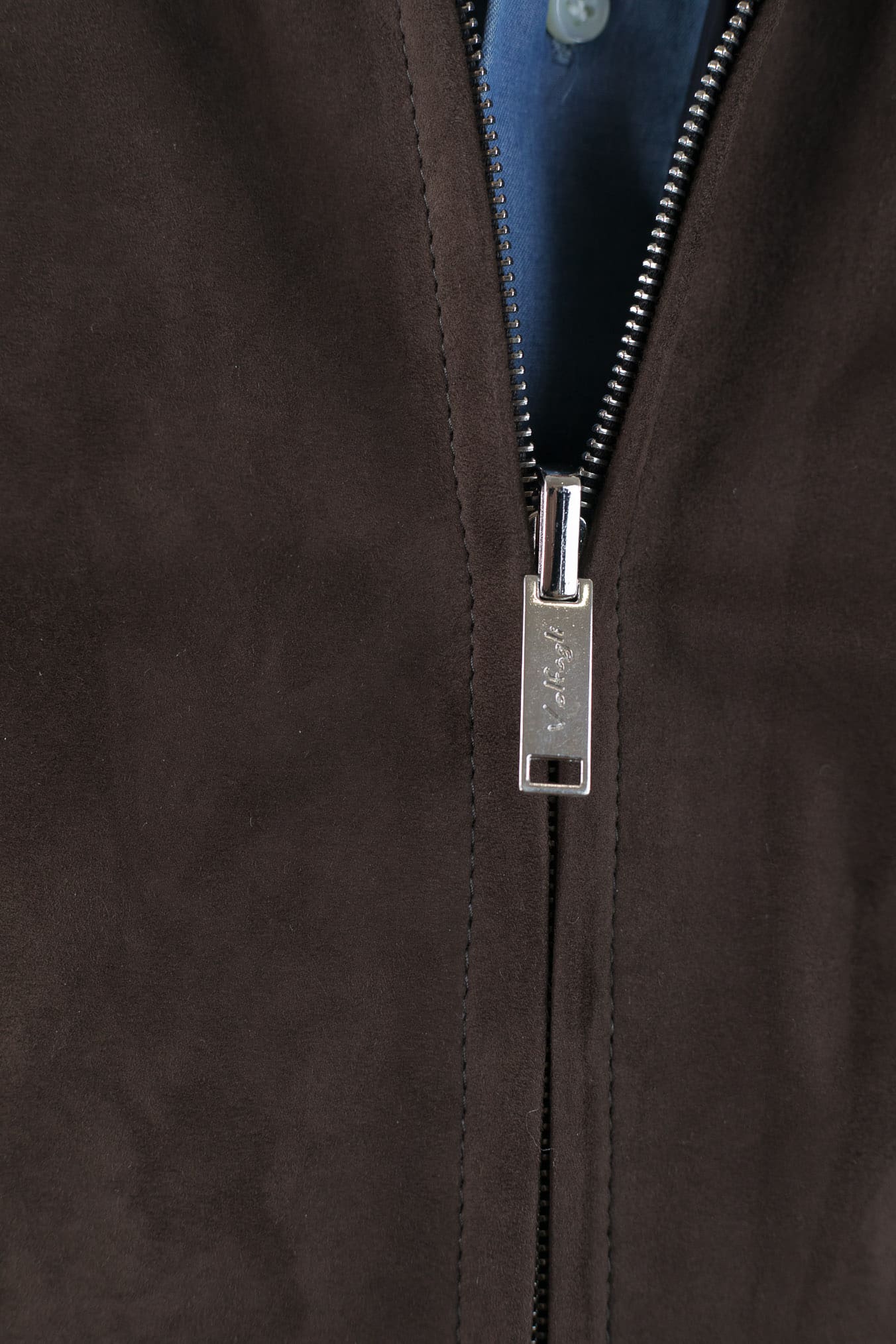 VOLFAGLI Gilet Reversibile Suede Marrone Nylon Blu