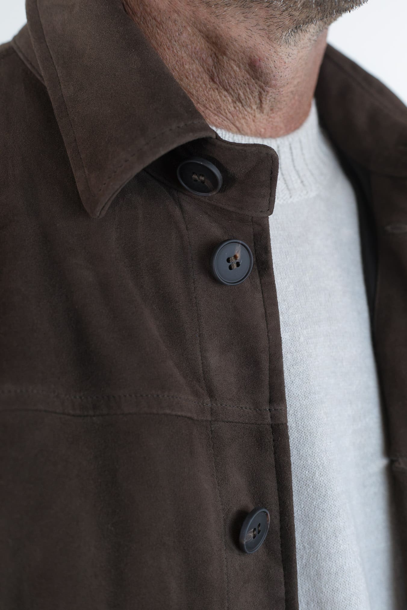 VOLFAGLI Camicia Suede Testa di Moro