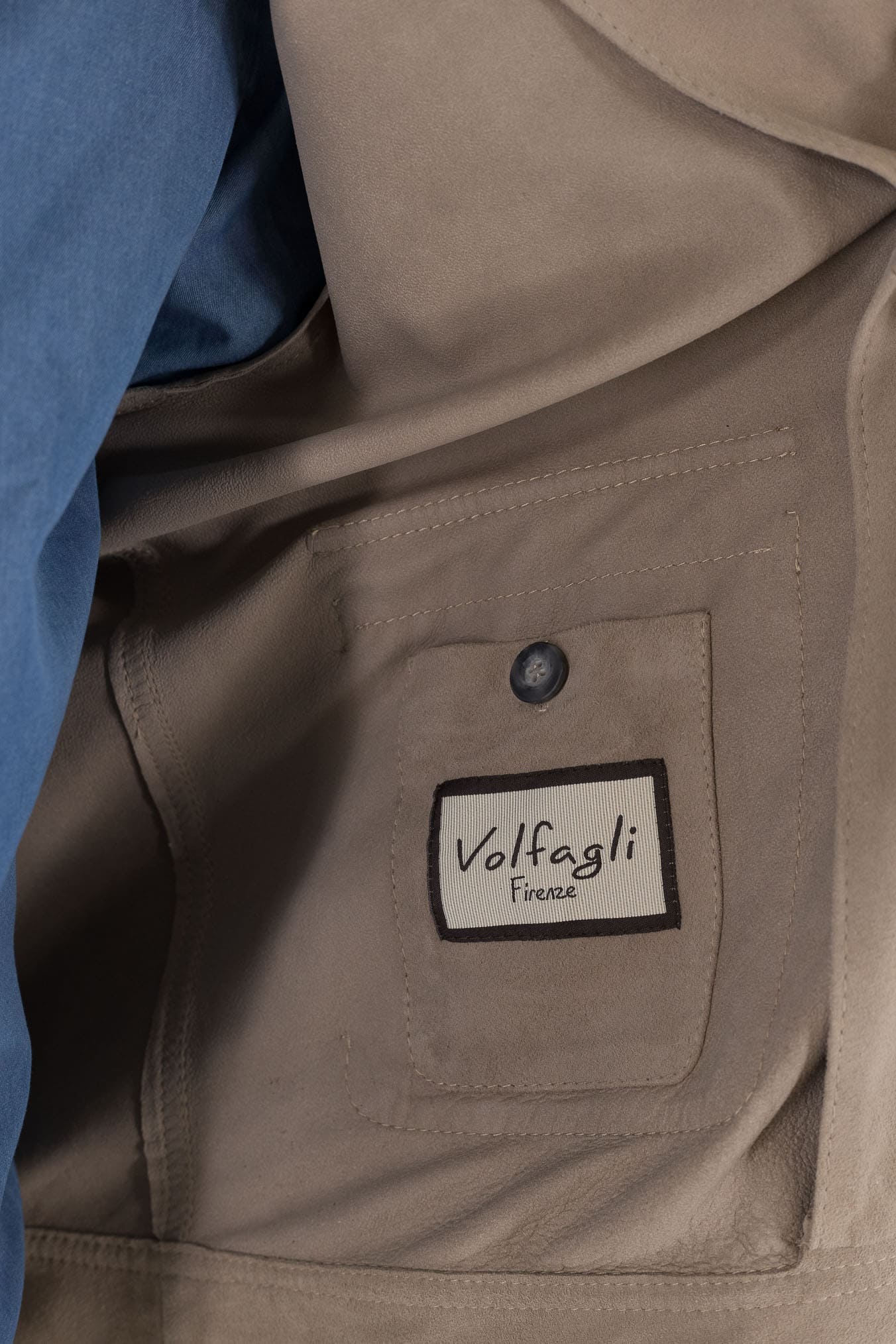 VOLFAGLI Giubbino Camoscio Nappato Beige