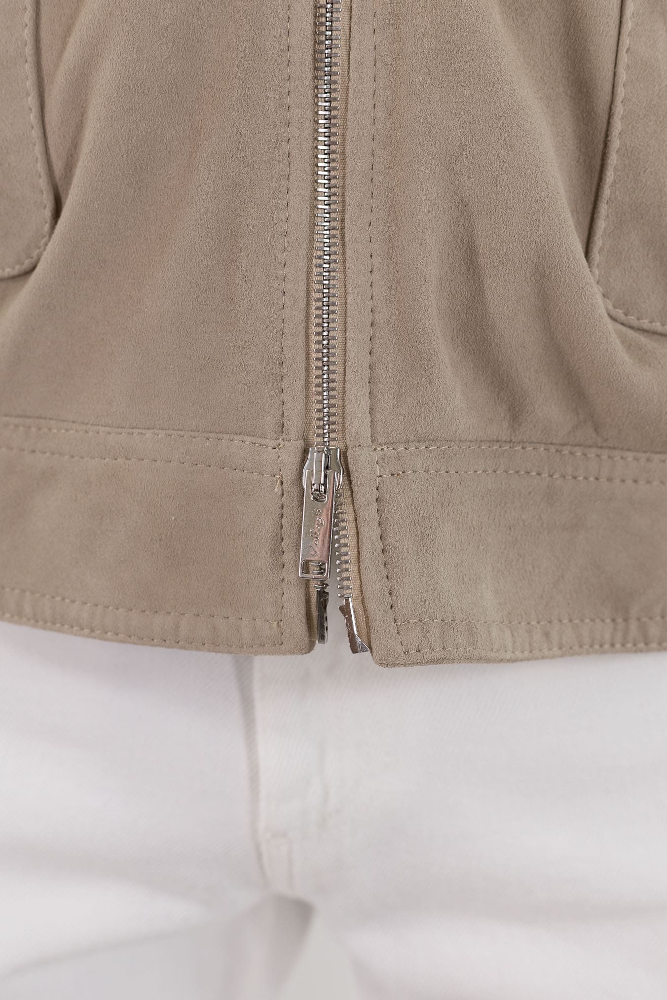 VOLFAGLI Giubbino Camoscio Nappato Beige