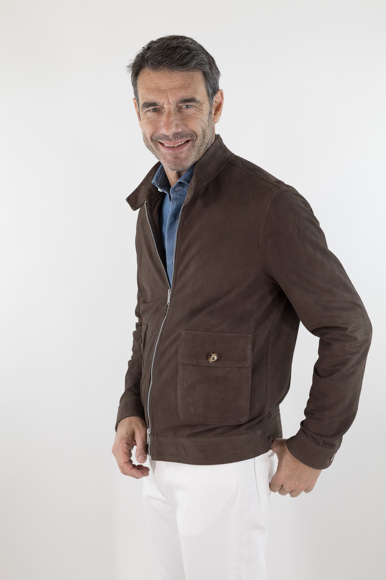 VOLFAGLI Giubbino Camoscio Nappato Testa Moro