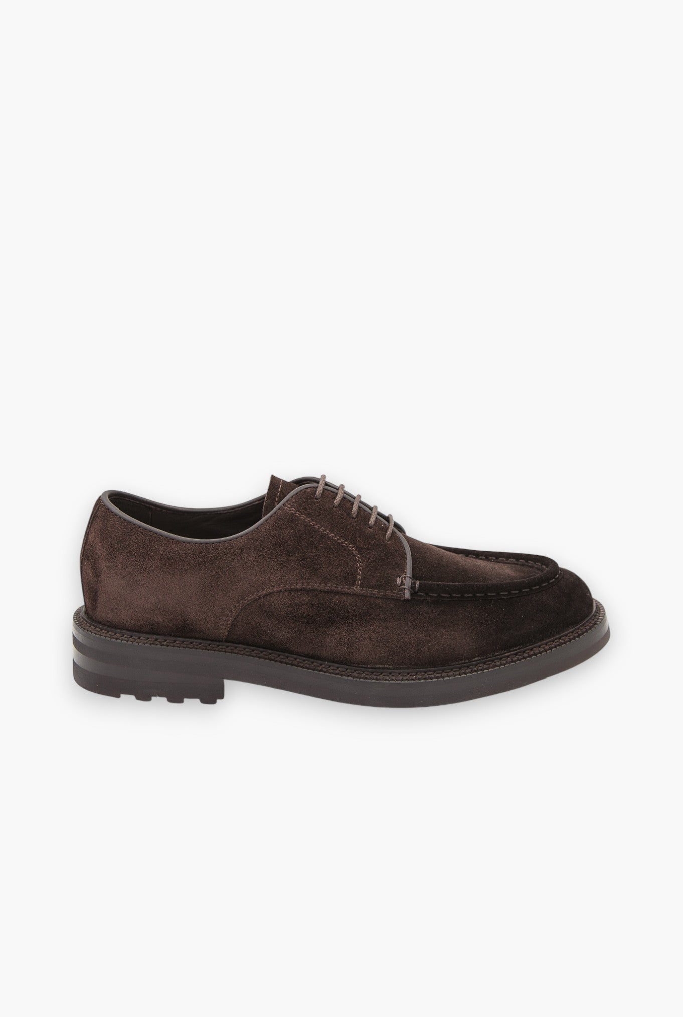 Dark Brown Suede Derby Shoes